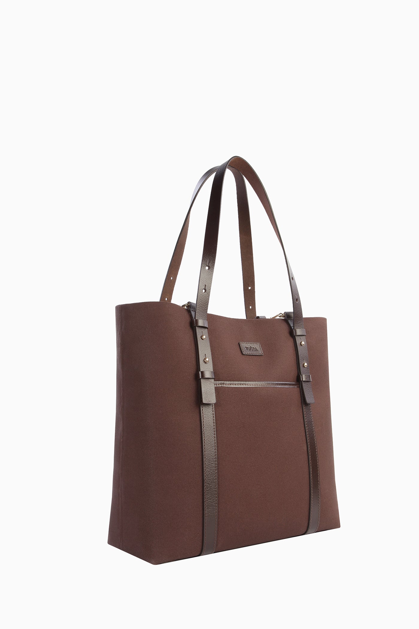 Deri Kemerli Kanvas Çanta - Kahve TUGBA