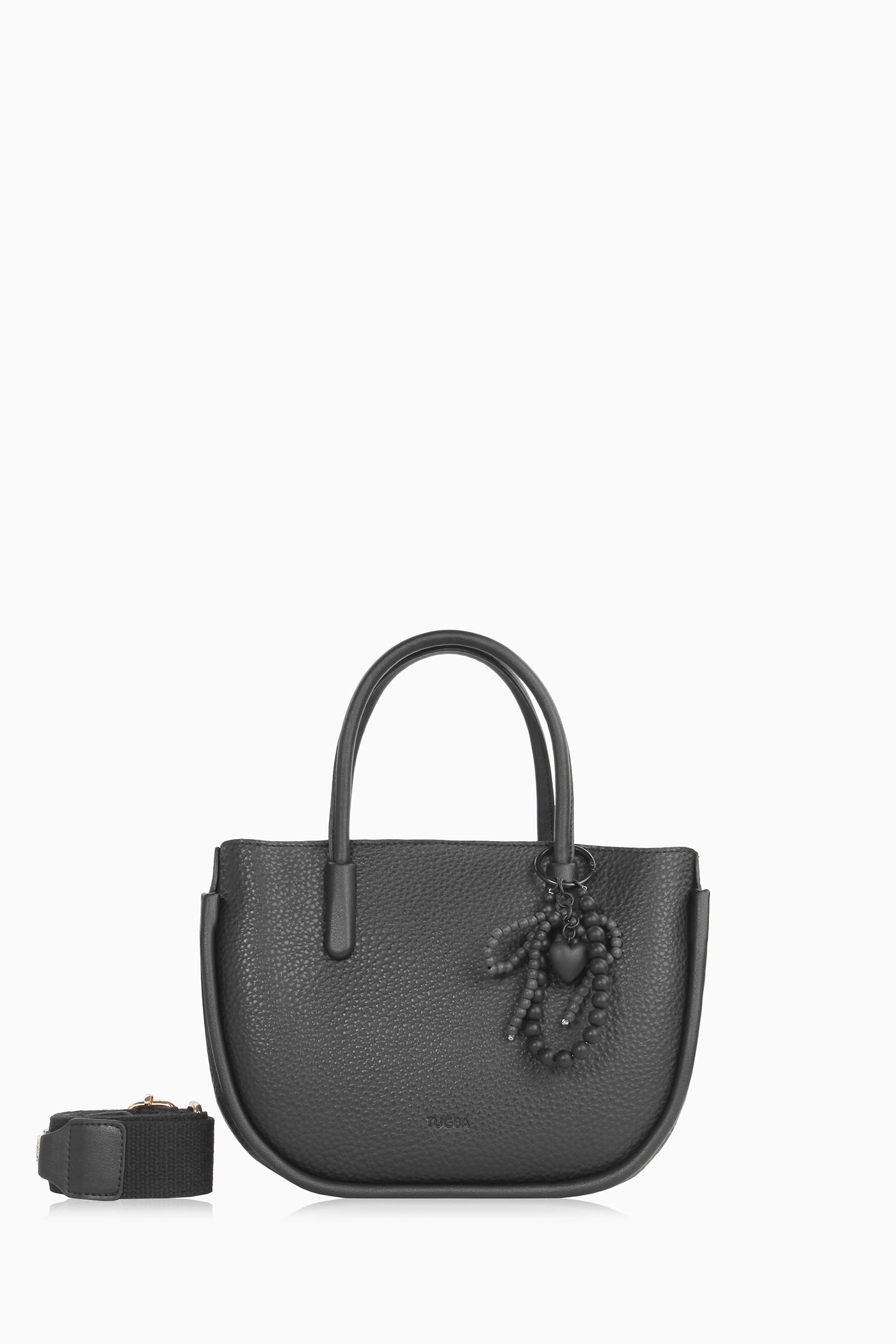 Örgü Detaylı Askılı Çanta - Siyah TUGBA