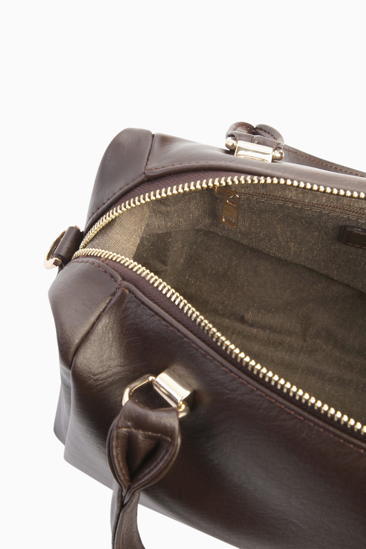 Arkası Fermuar Detaylı Çanta - Acı Kahve TUGBA