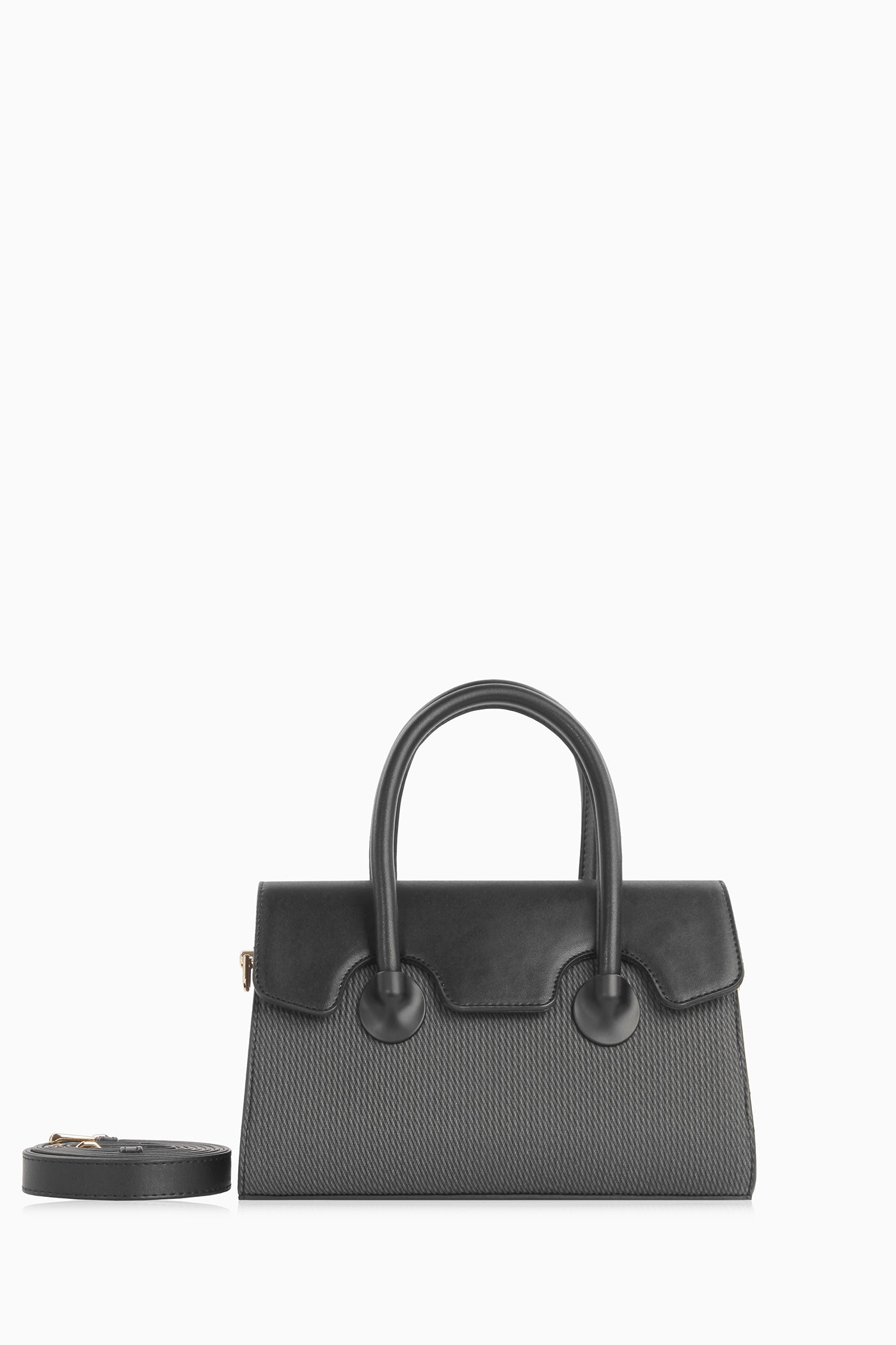 Kapaklı Minimal Çanta - Siyah TUGBA