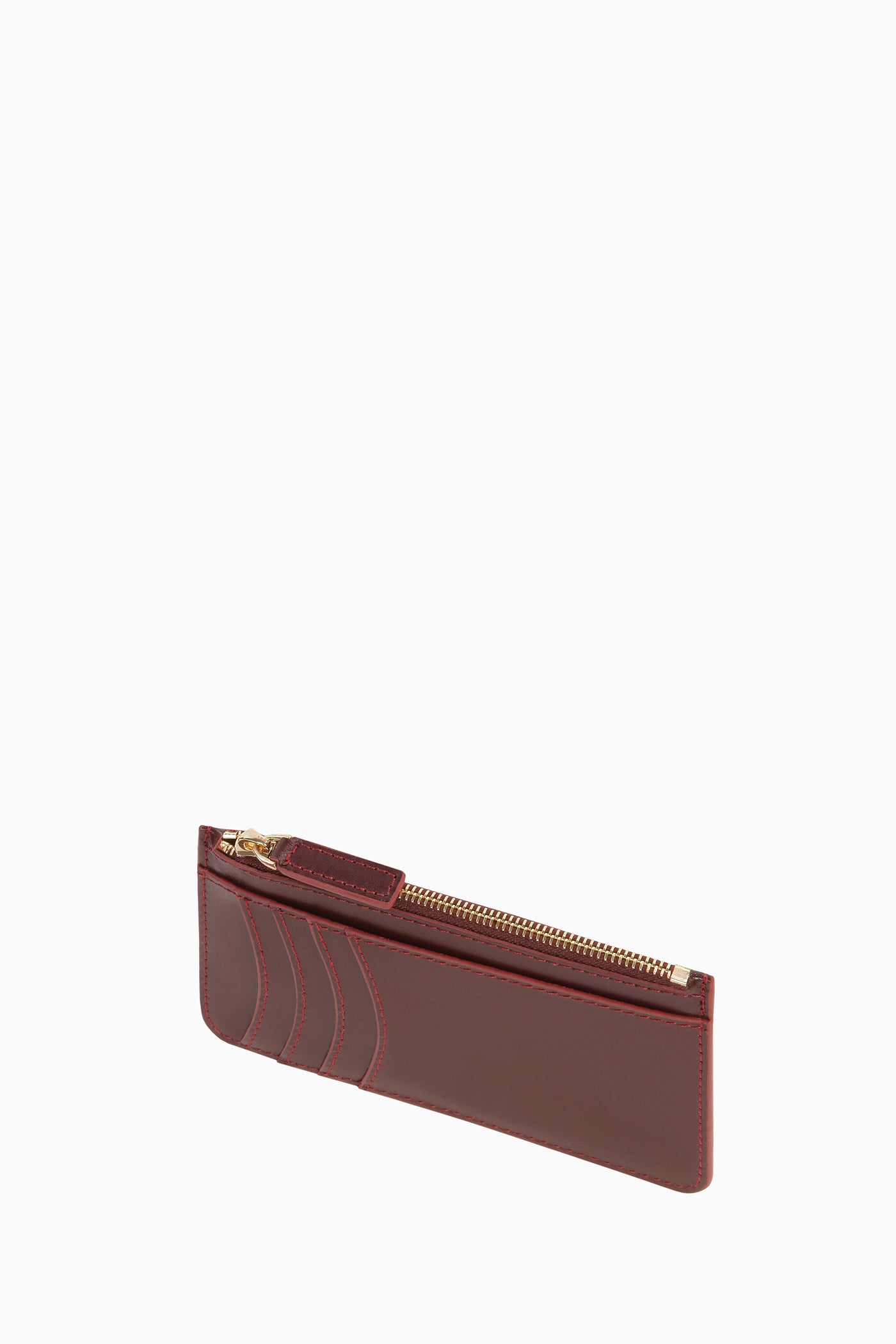 Fermuarlı Deri Kartlık - Bordo TUGBA