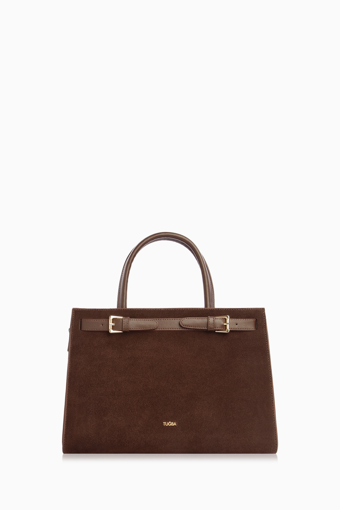 Kemer Detaylı Süet Çanta - Kahve TUGBA