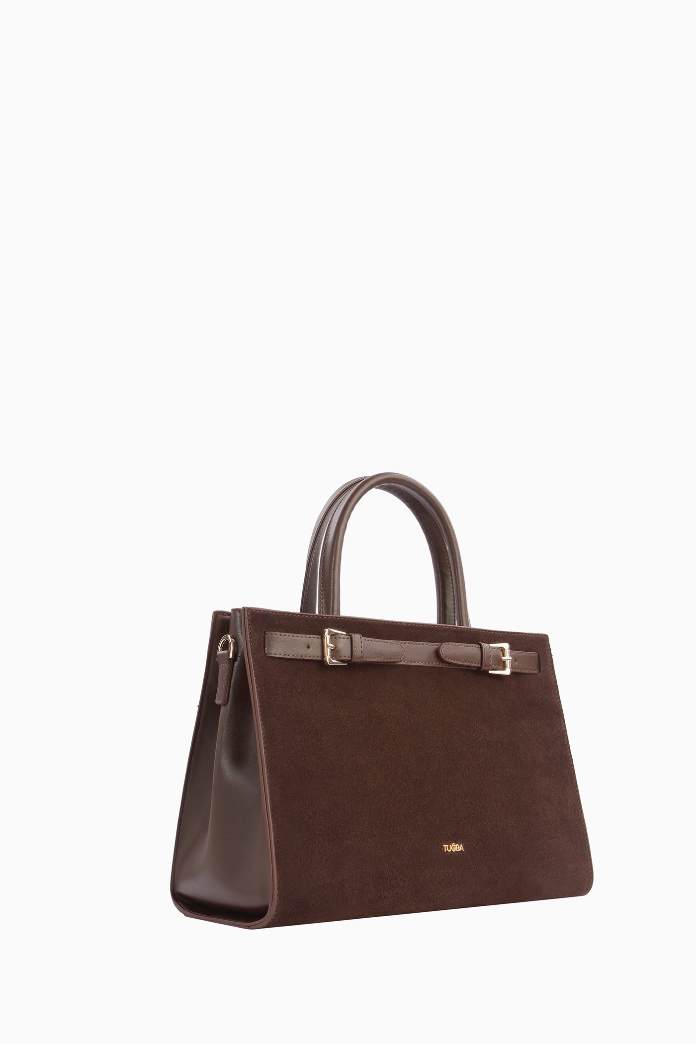 Kemer Detaylı Süet Çanta - Kahve TUGBA