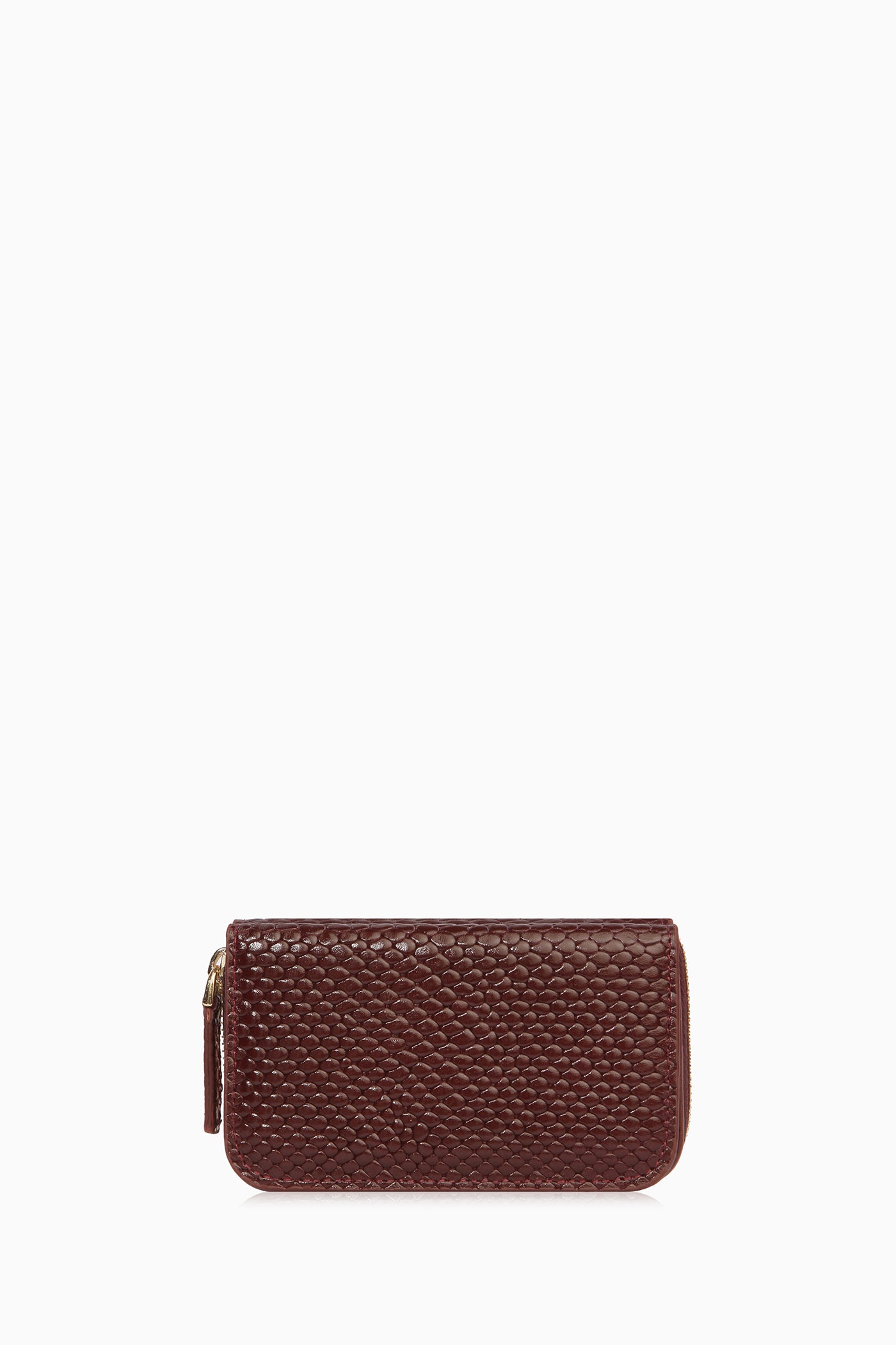 Çıtçıtlı Mini Deri Cüzdan - Bordo TUGBA