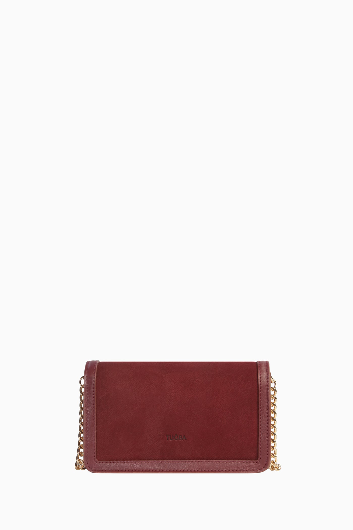 Deri Flap Süet Çanta - Bordo TUGBA