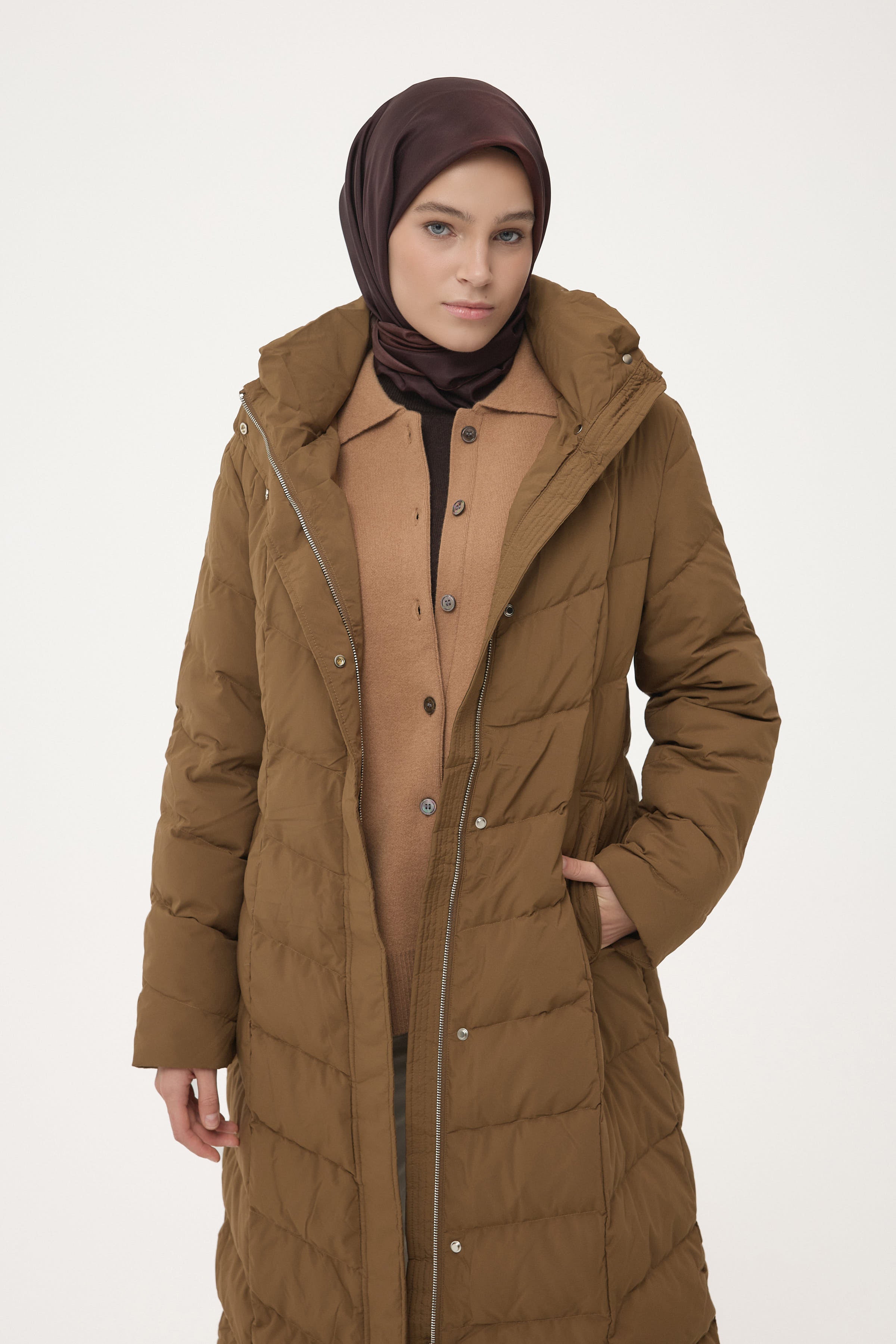 Kaz Tüyü Dolgulu Kaban - Olive TUGBA