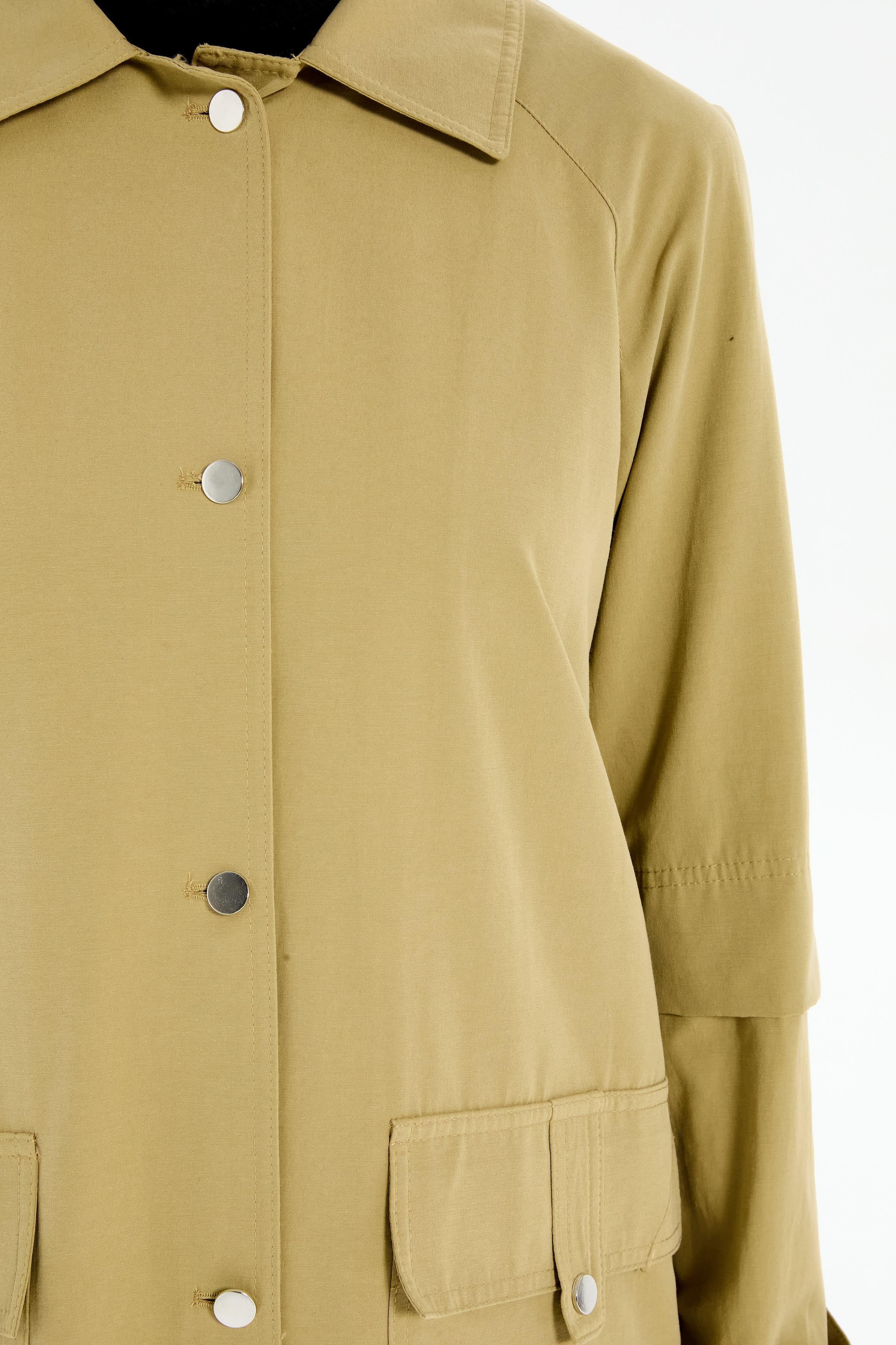 Aller Detaylı Cepli Kap - Olive TUGBA