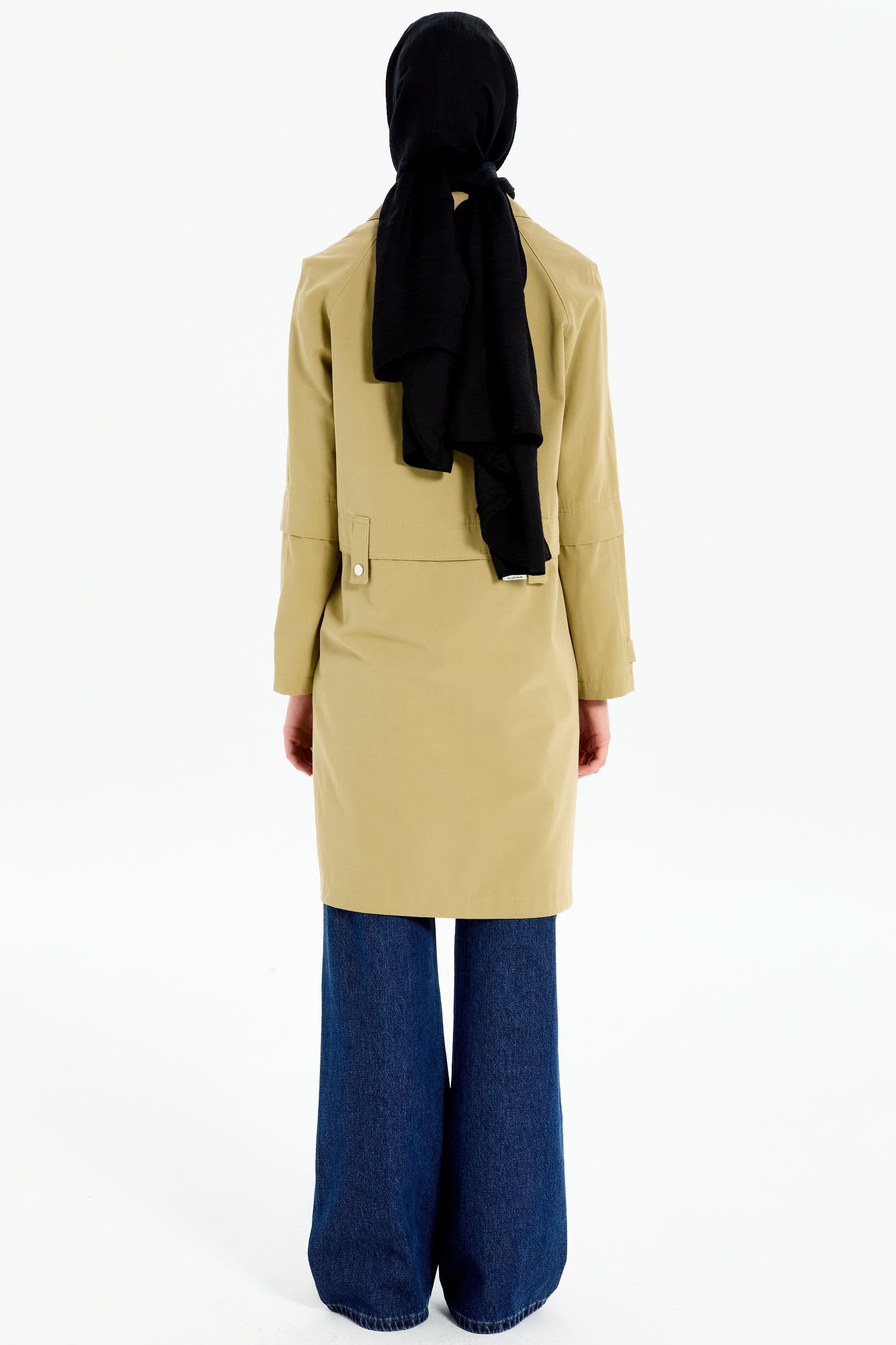 Aller Detaylı Cepli Kap - Olive TUGBA