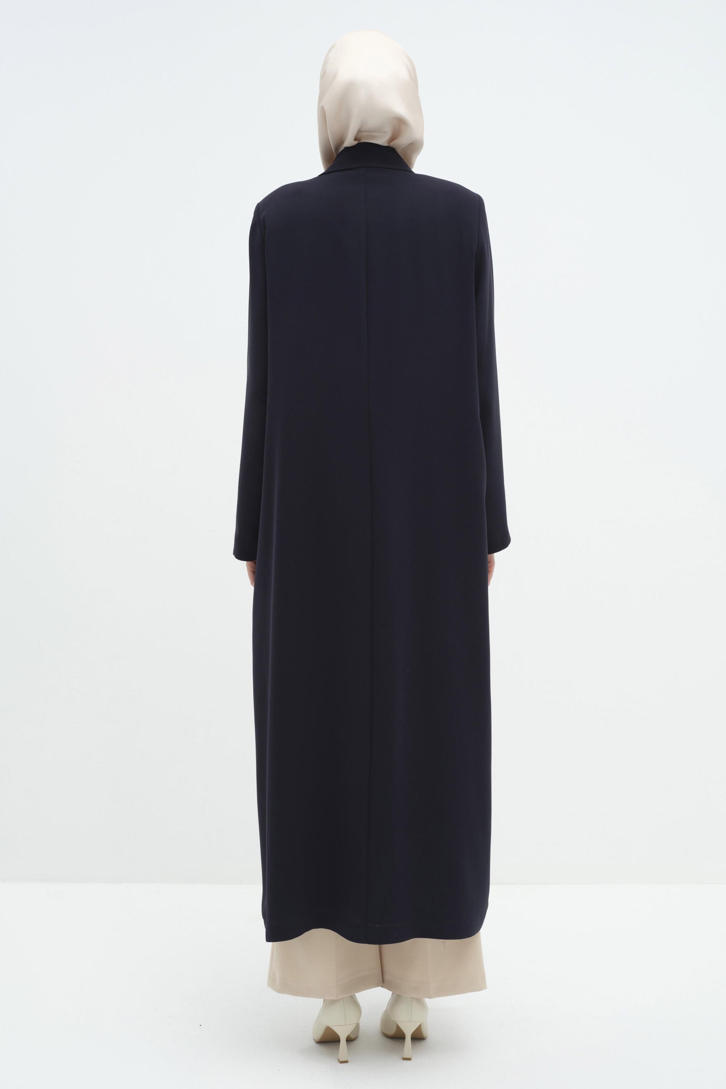 Aller Detaylı Pardesü - Lacivert TUGBA