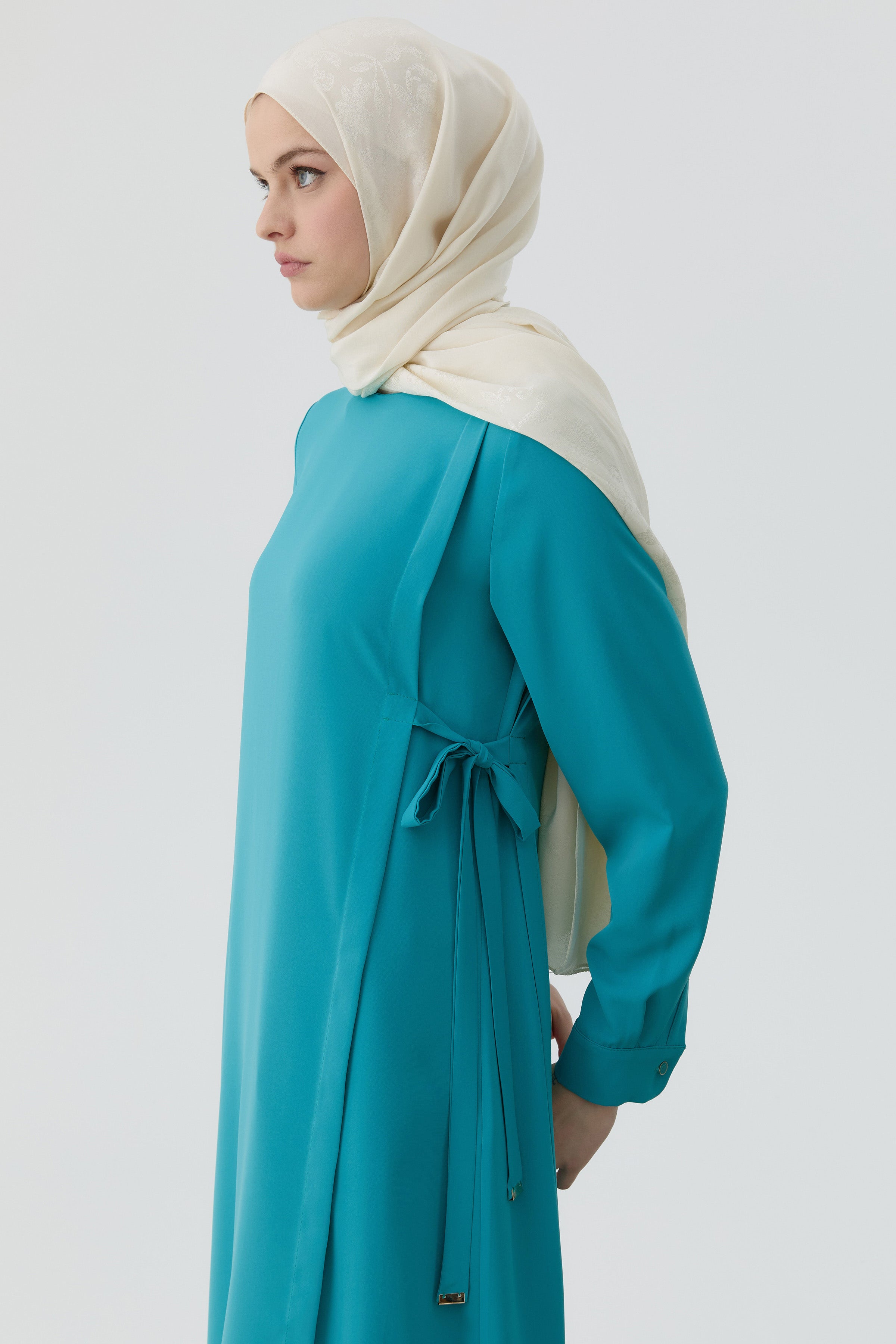 Aller Detaylı Yan Bağlamalı Tunik - Aqua TUGBA