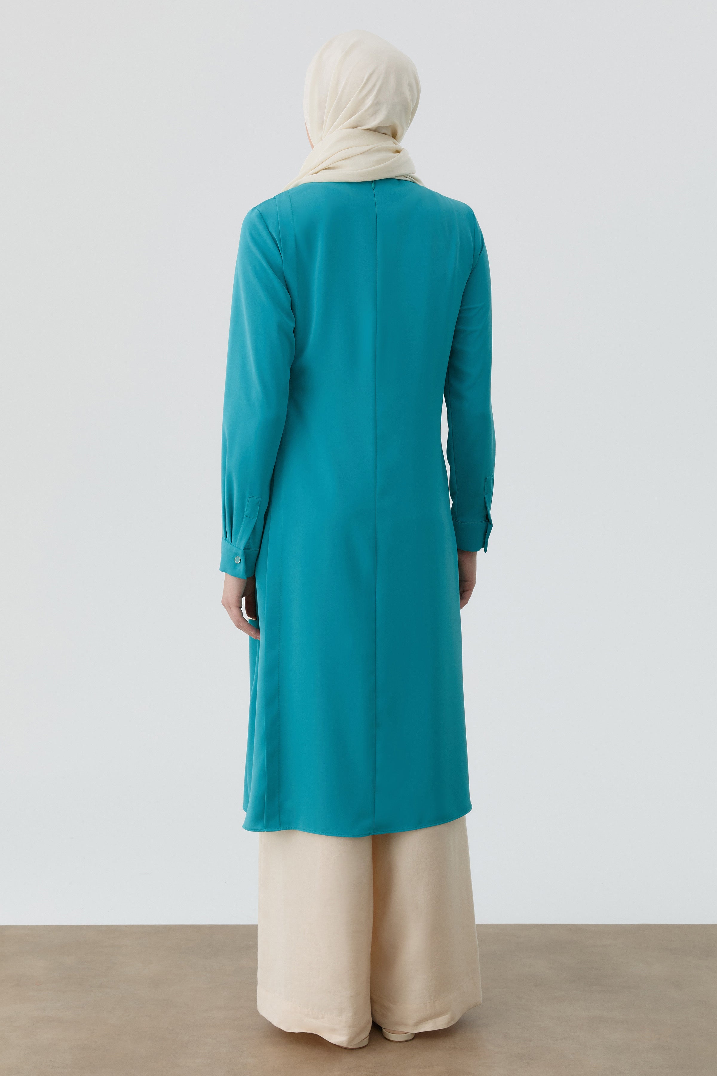 Aller Detaylı Yan Bağlamalı Tunik - Aqua TUGBA