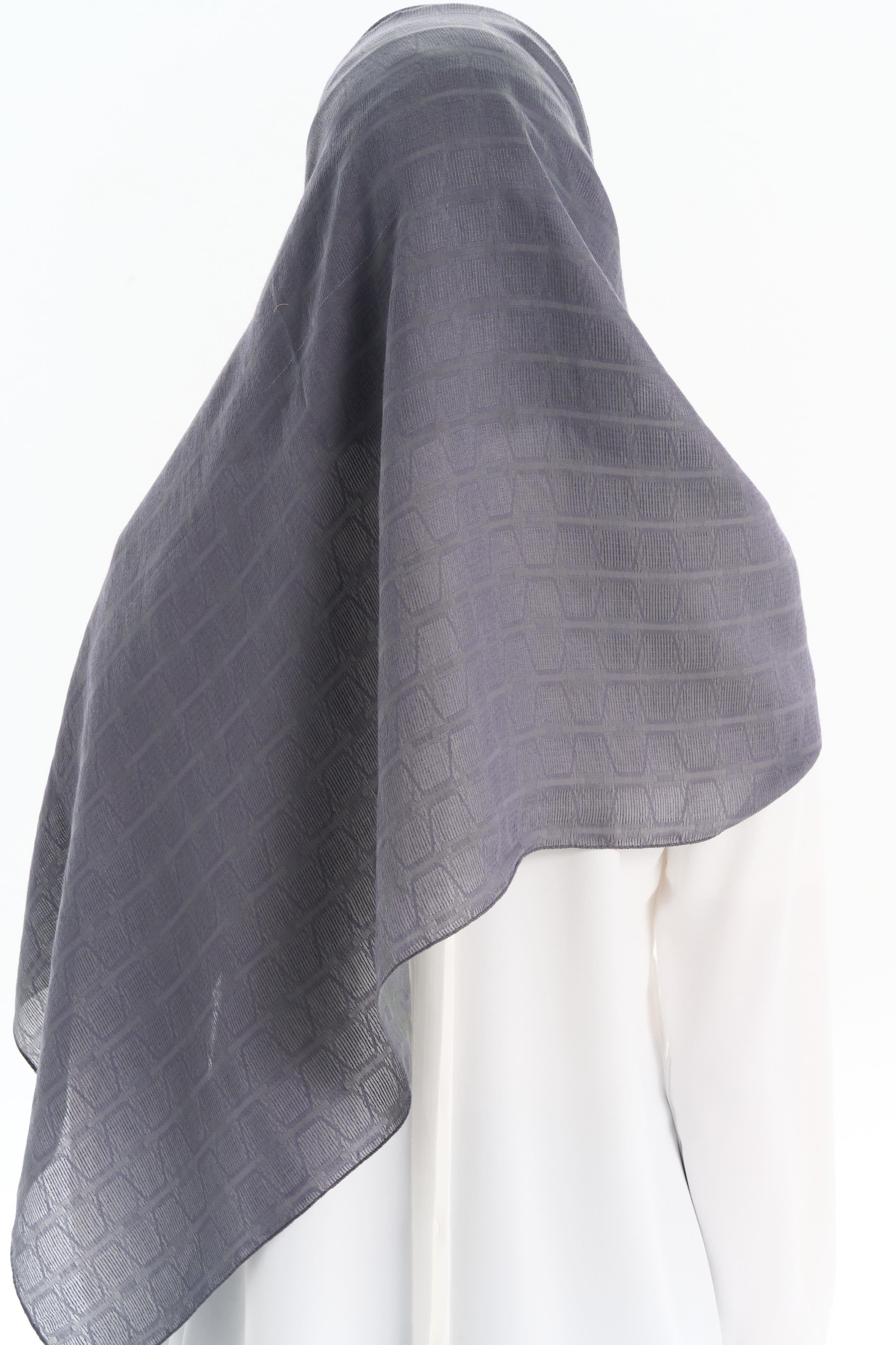 Altıgen Desen Viskon Şal - Koyu Gri TUGBA