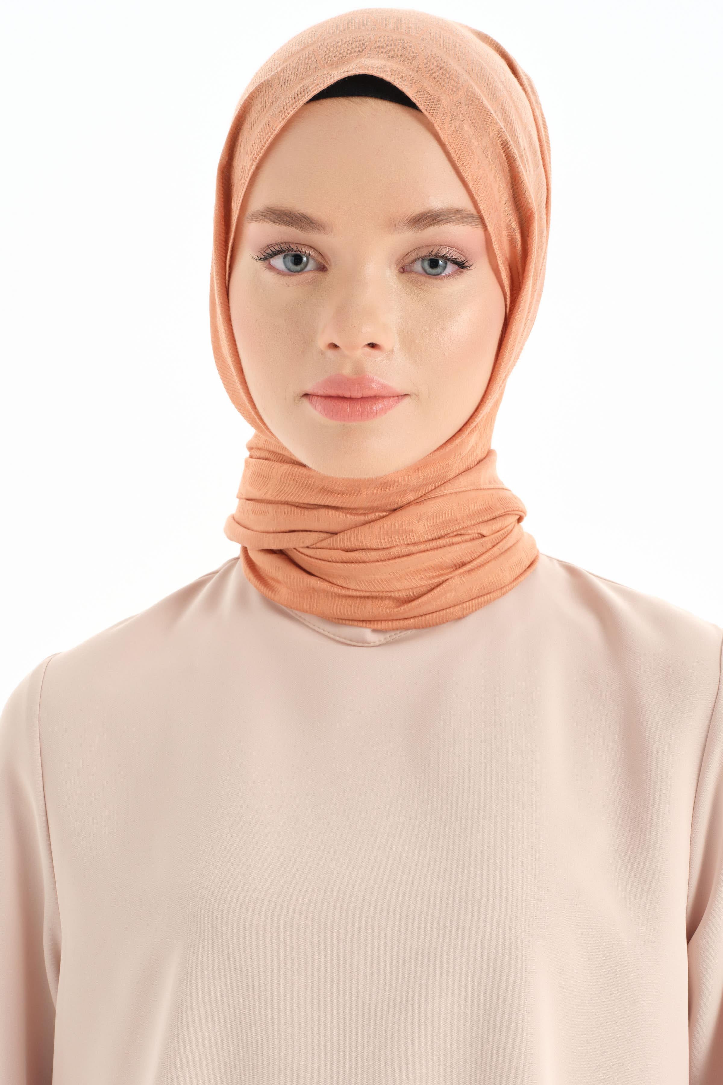 Altıgen Desen Viskon Şal - Taba TUĞBA