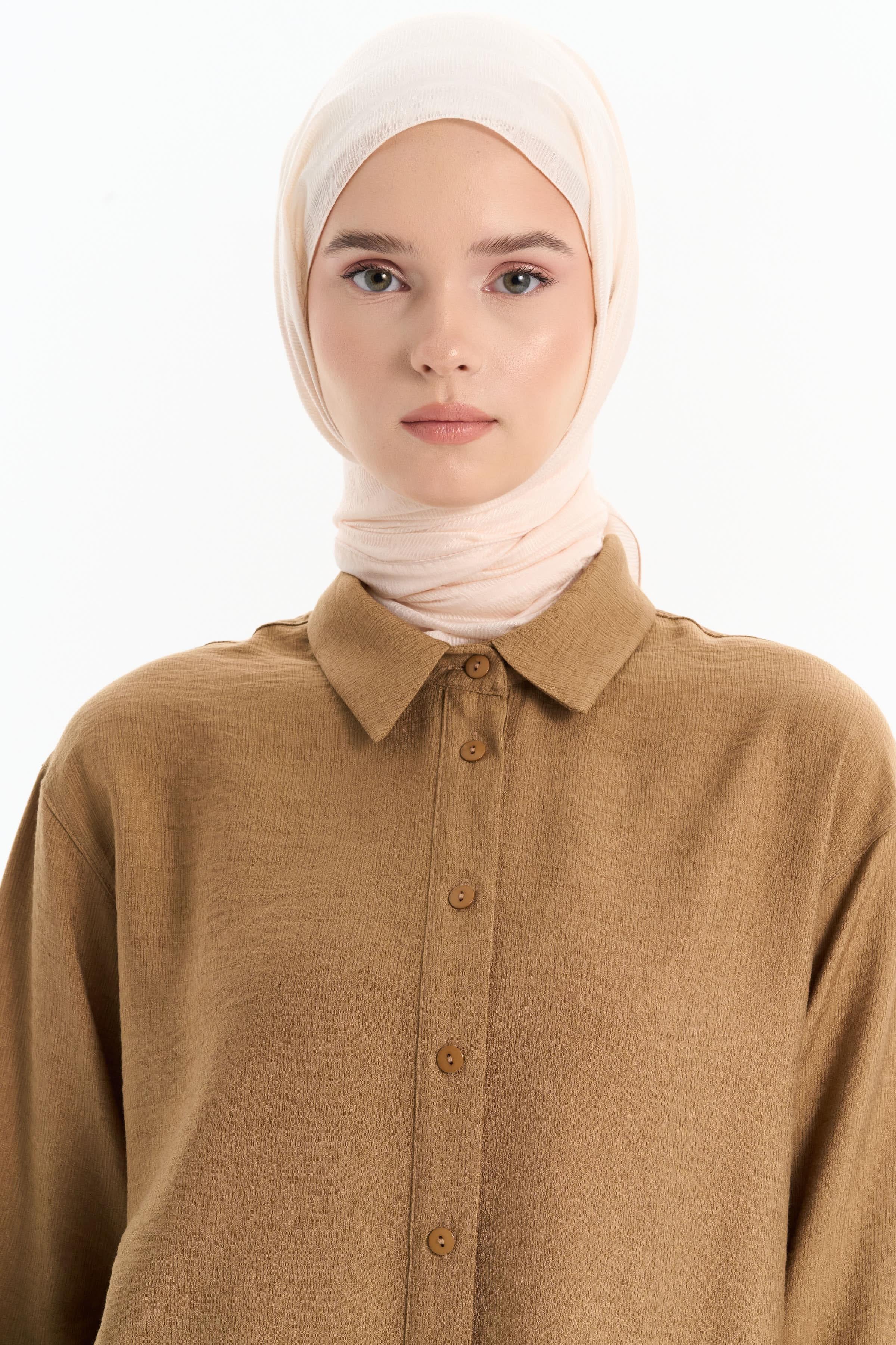 Altıgen Desen Viskon Şal - Taş TUGBA