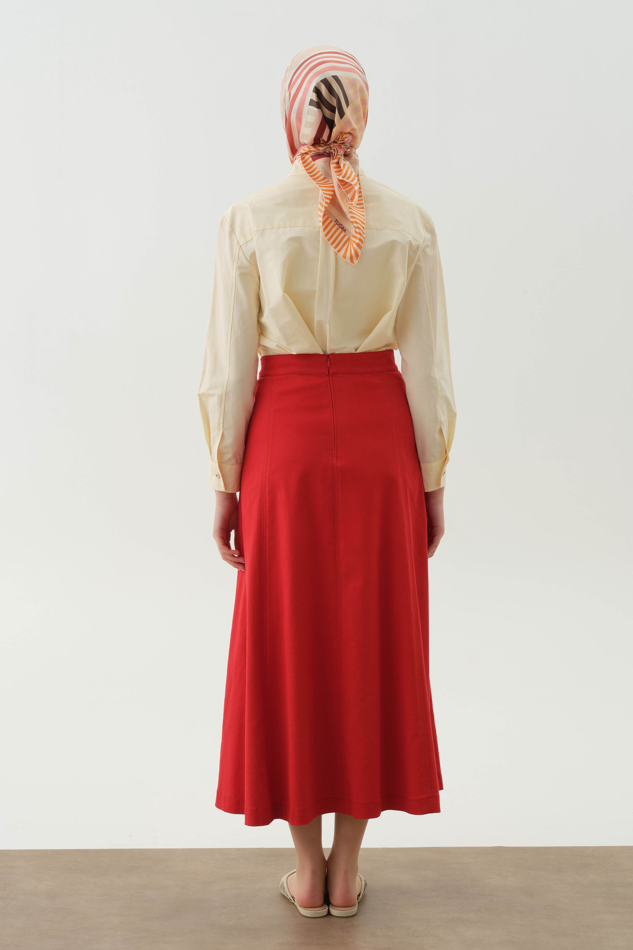 Anvelop Kapamalı Parçalı Etek - Mercan TUGBA