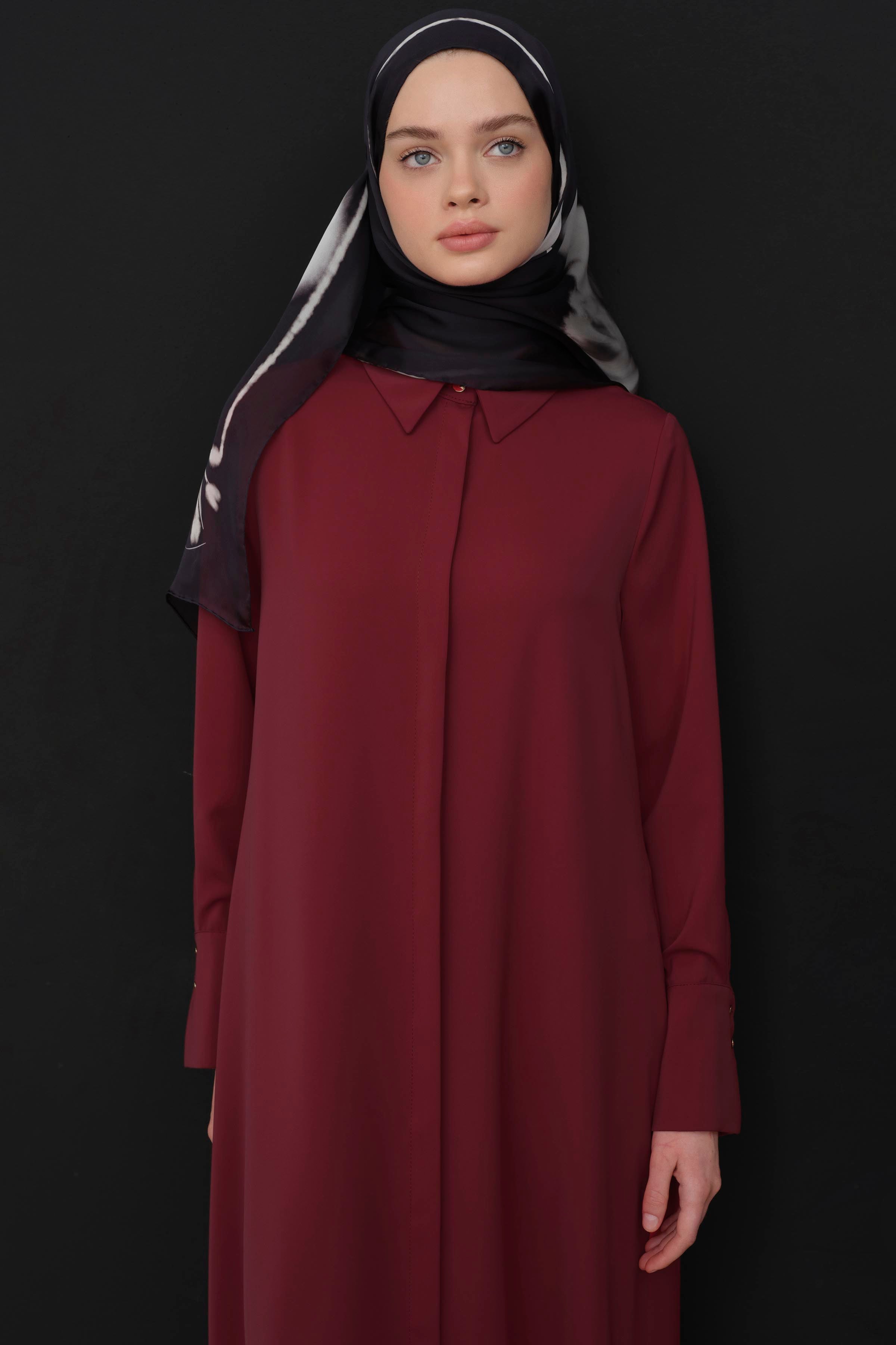 Arka Rüzgarlıklı Tunik - Kırmızı TUGBA