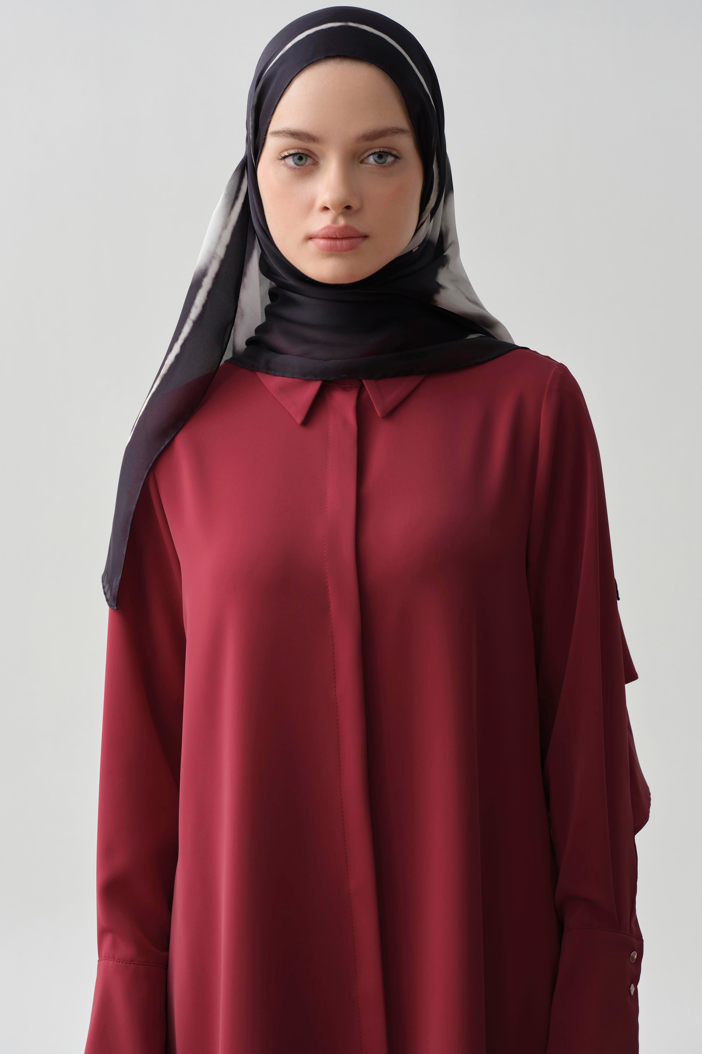 Arka Rüzgarlıklı Tunik - Kırmızı TUGBA