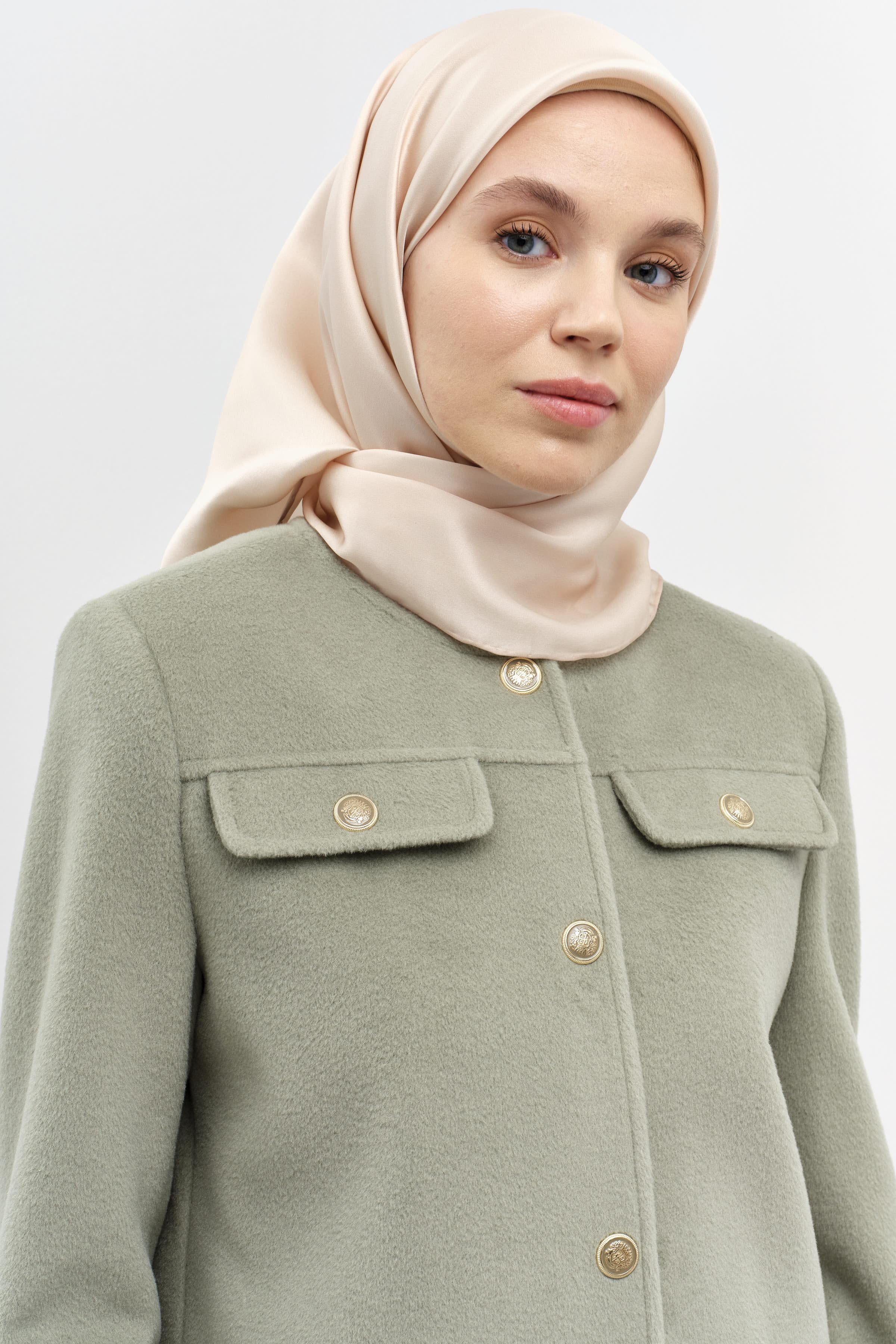 Armalı Çıtçıt Kapamalı Mini Mont - Mint TUGBA