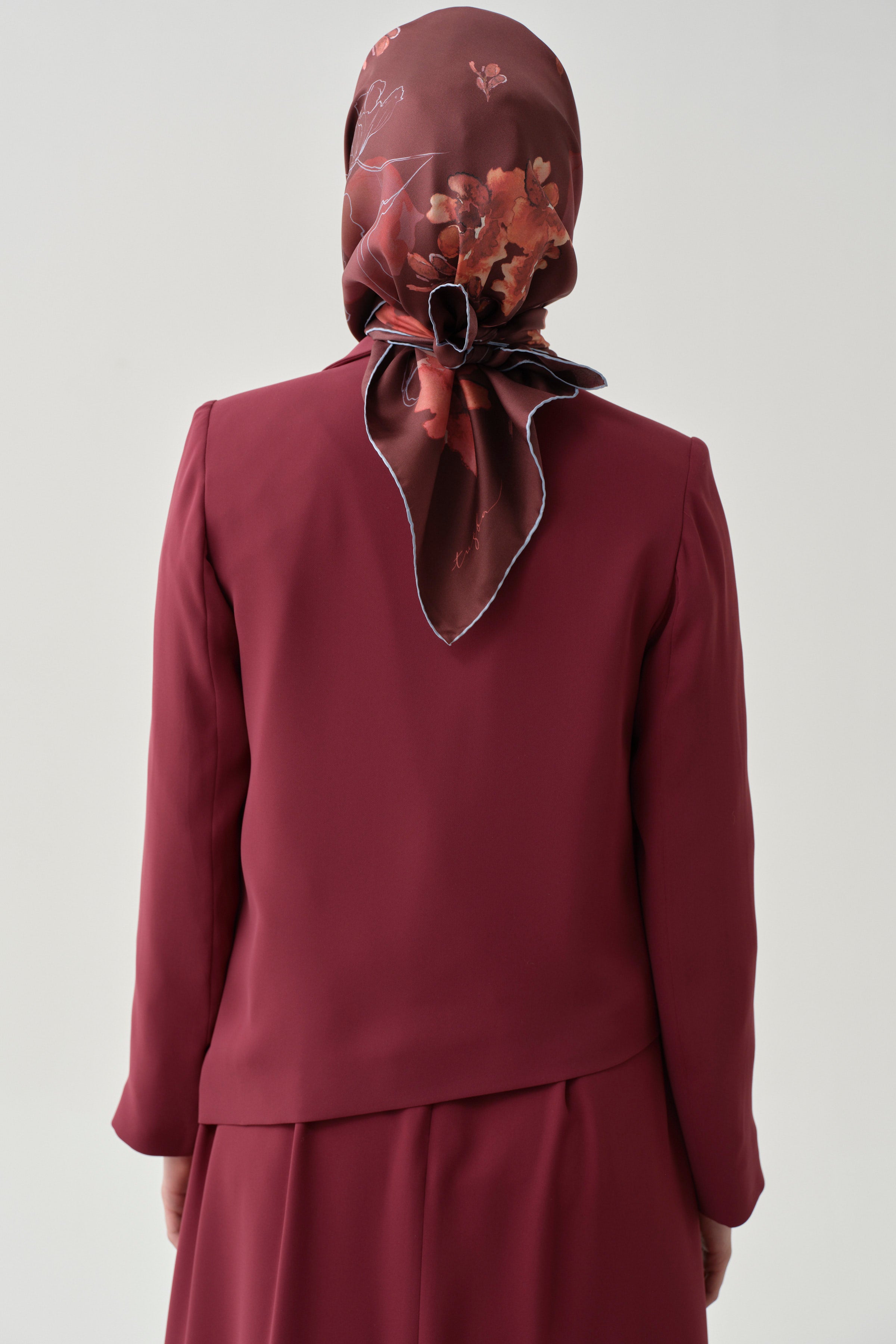 Asimetrik Ters Kruvaze Ceket - Mürdüm TUGBA