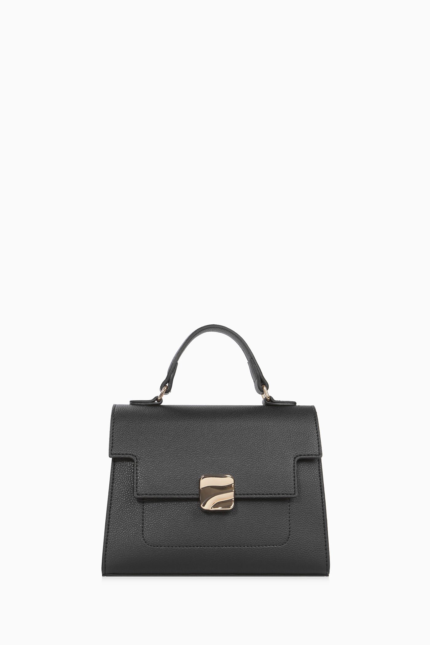 Askısı Desen Detaylı Çanta - Siyah TUGBA