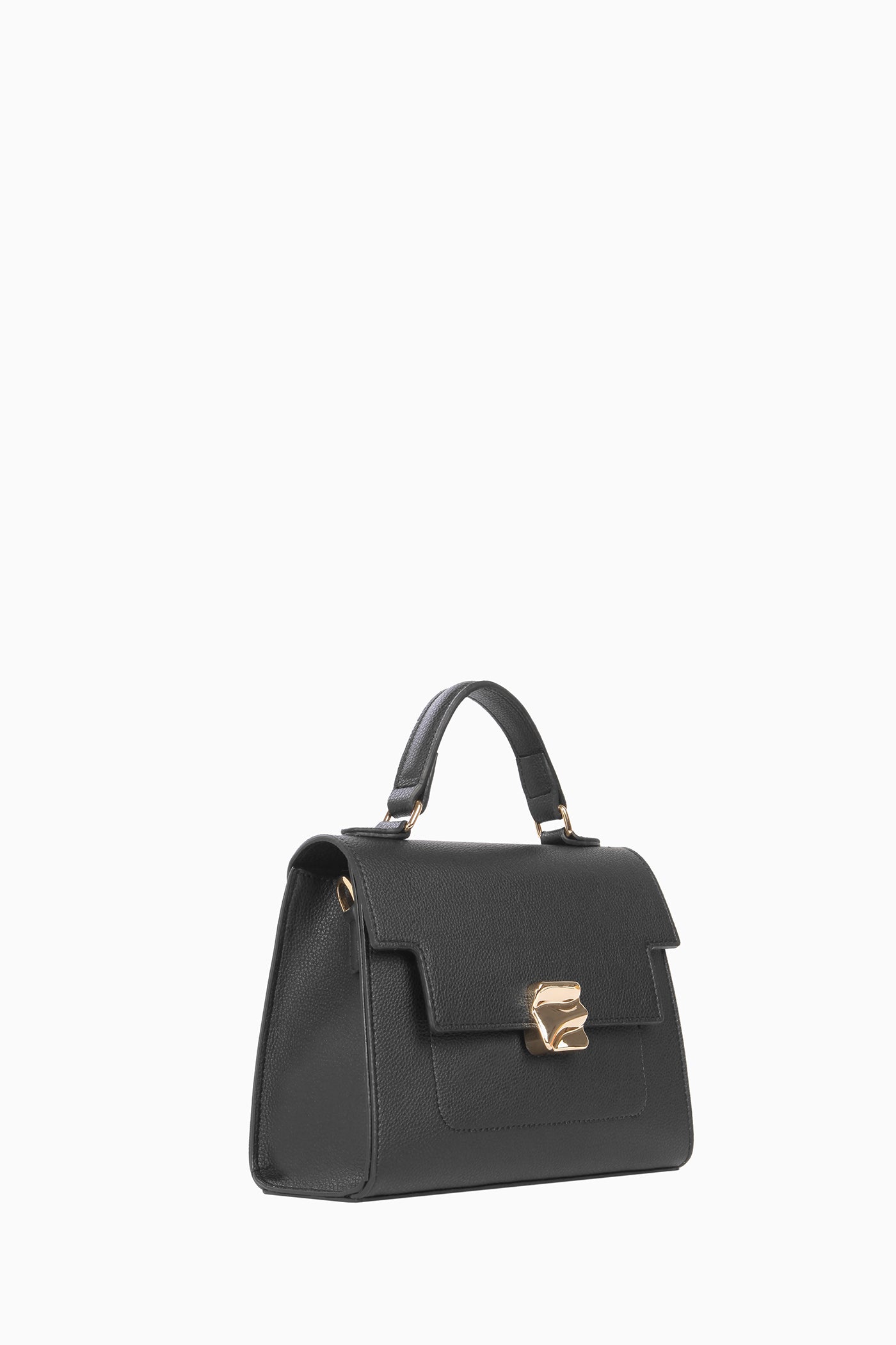 Askısı Desen Detaylı Çanta - Siyah TUGBA