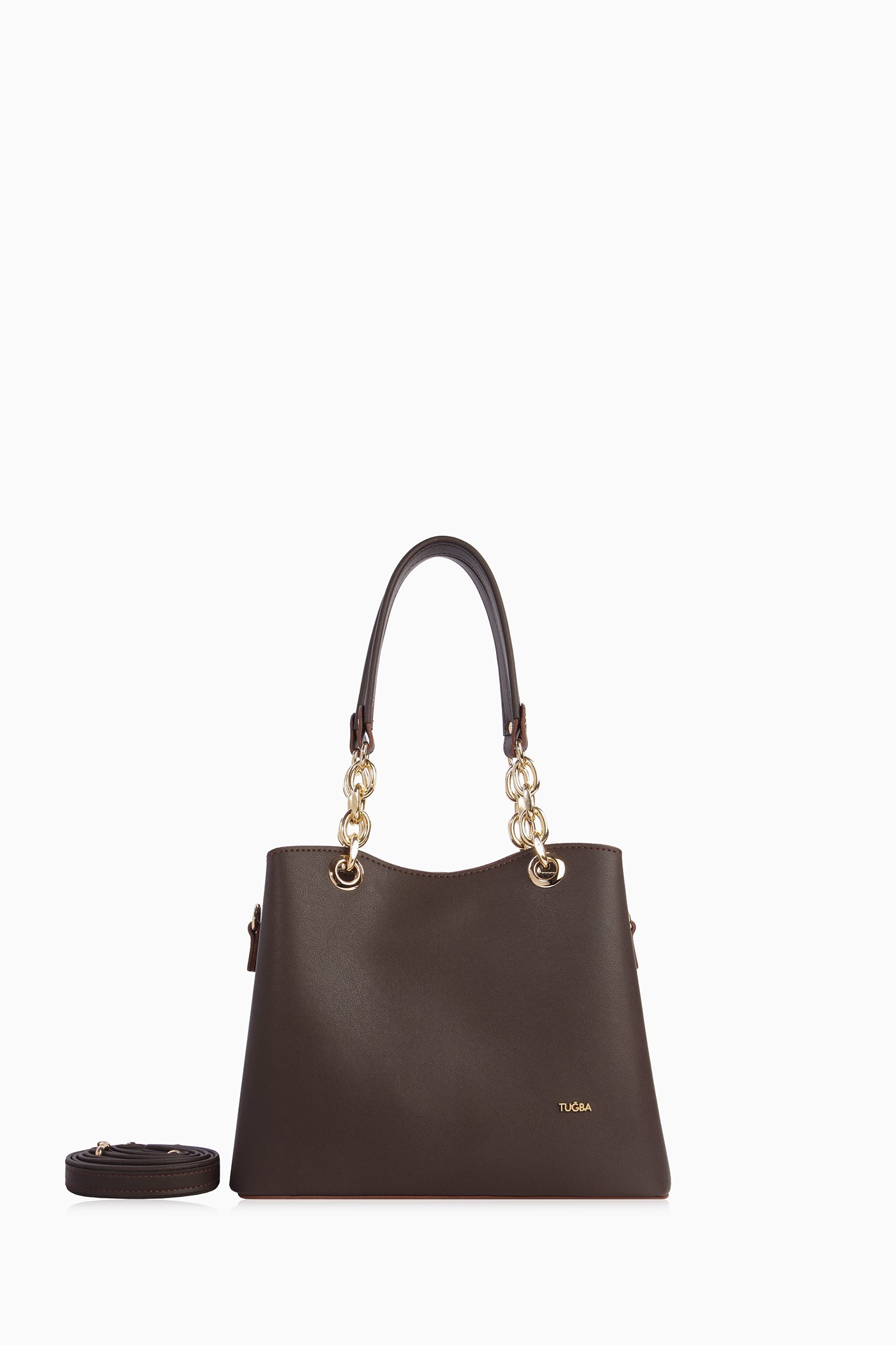 Askısı Zincir Detaylı Çanta - Acı Kahve TUGBA
