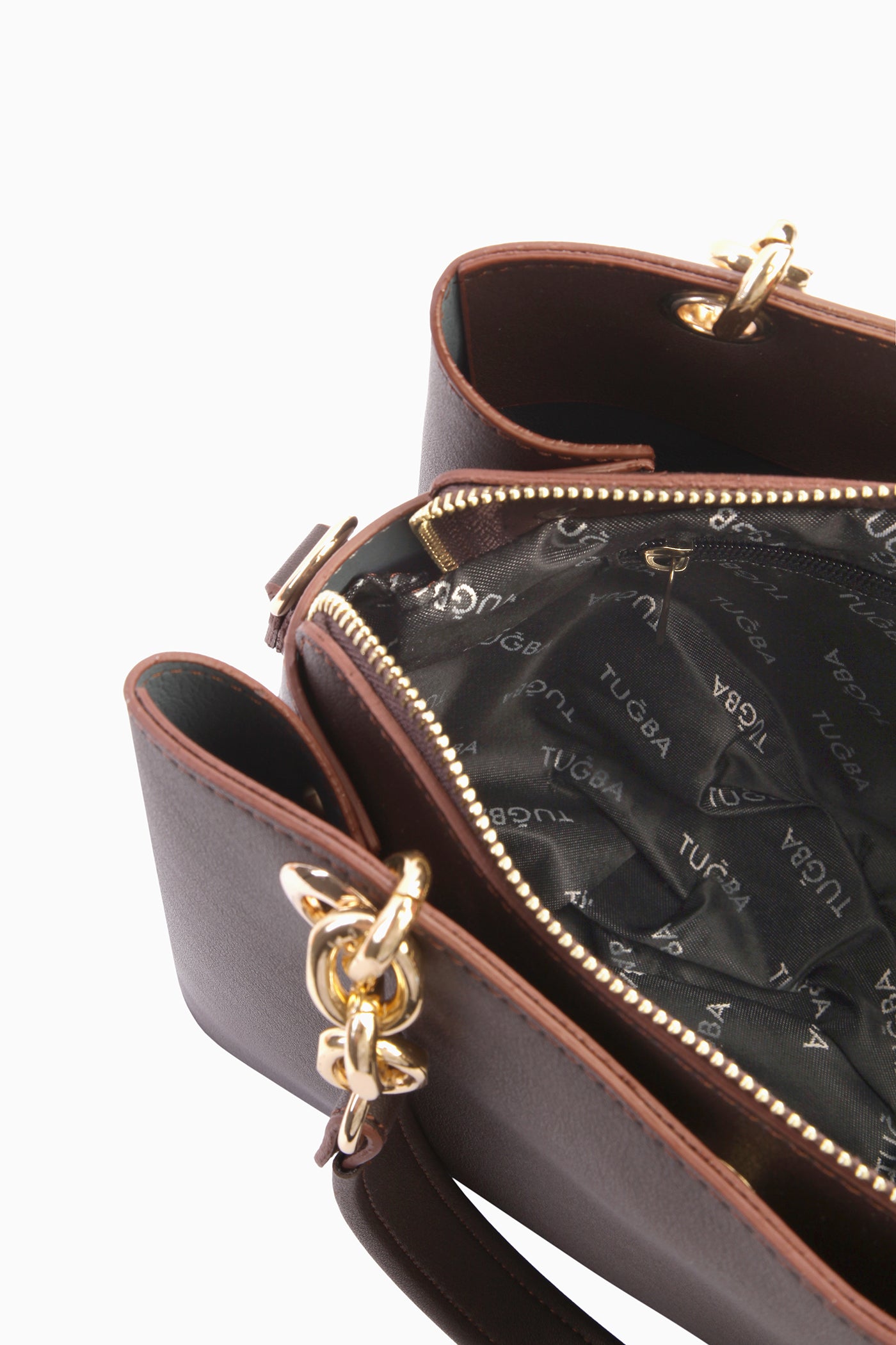 Askısı Zincir Detaylı Çanta - Acı Kahve TUGBA