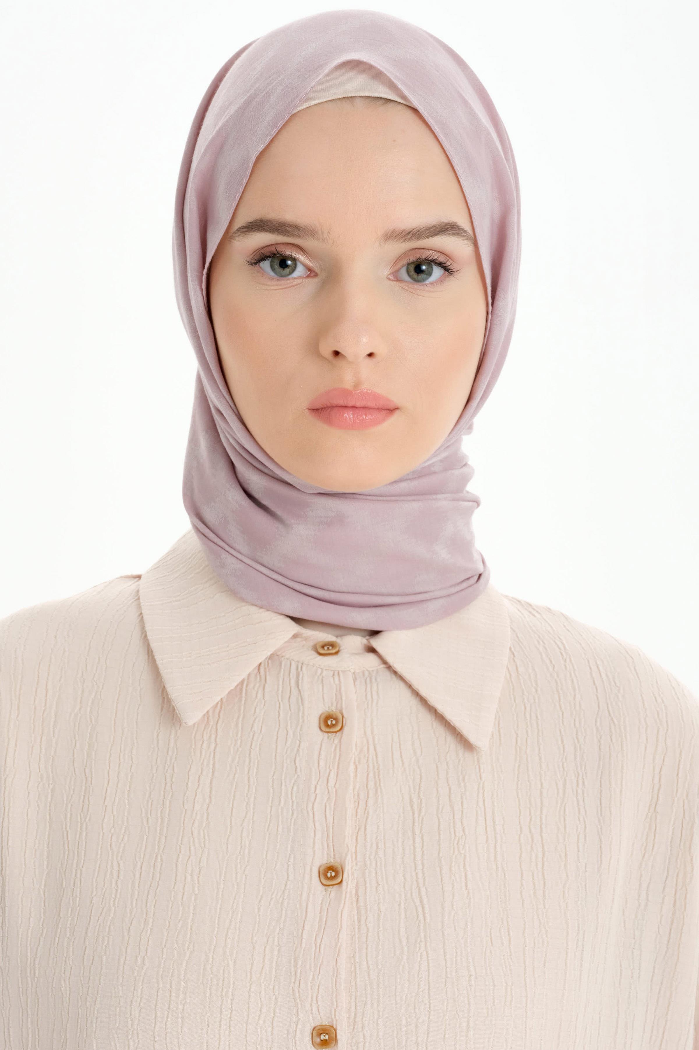 Baklava Desen Pamuk Şal - Lila TUGBA