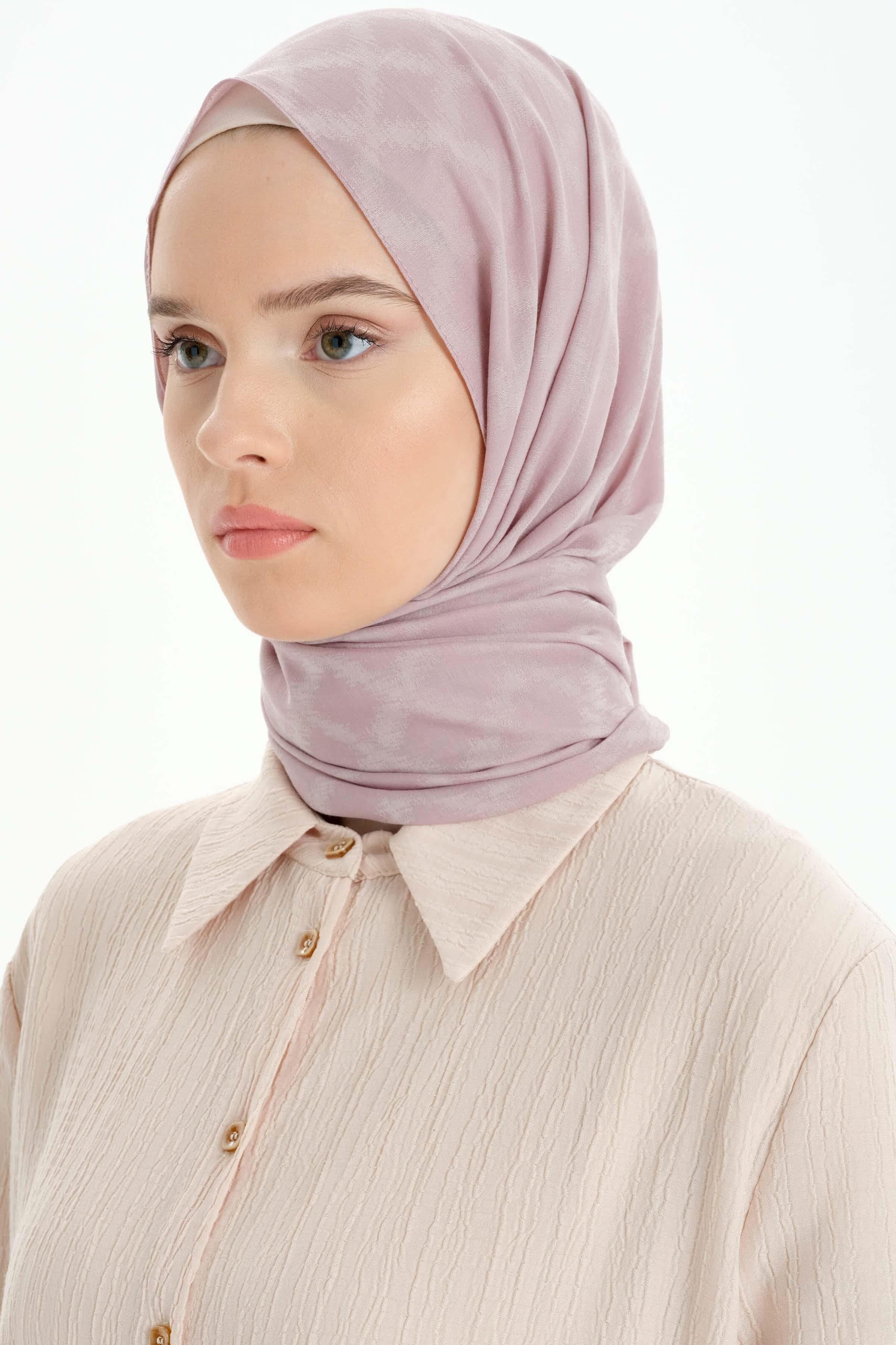 Baklava Desen Pamuk Şal - Lila TUGBA