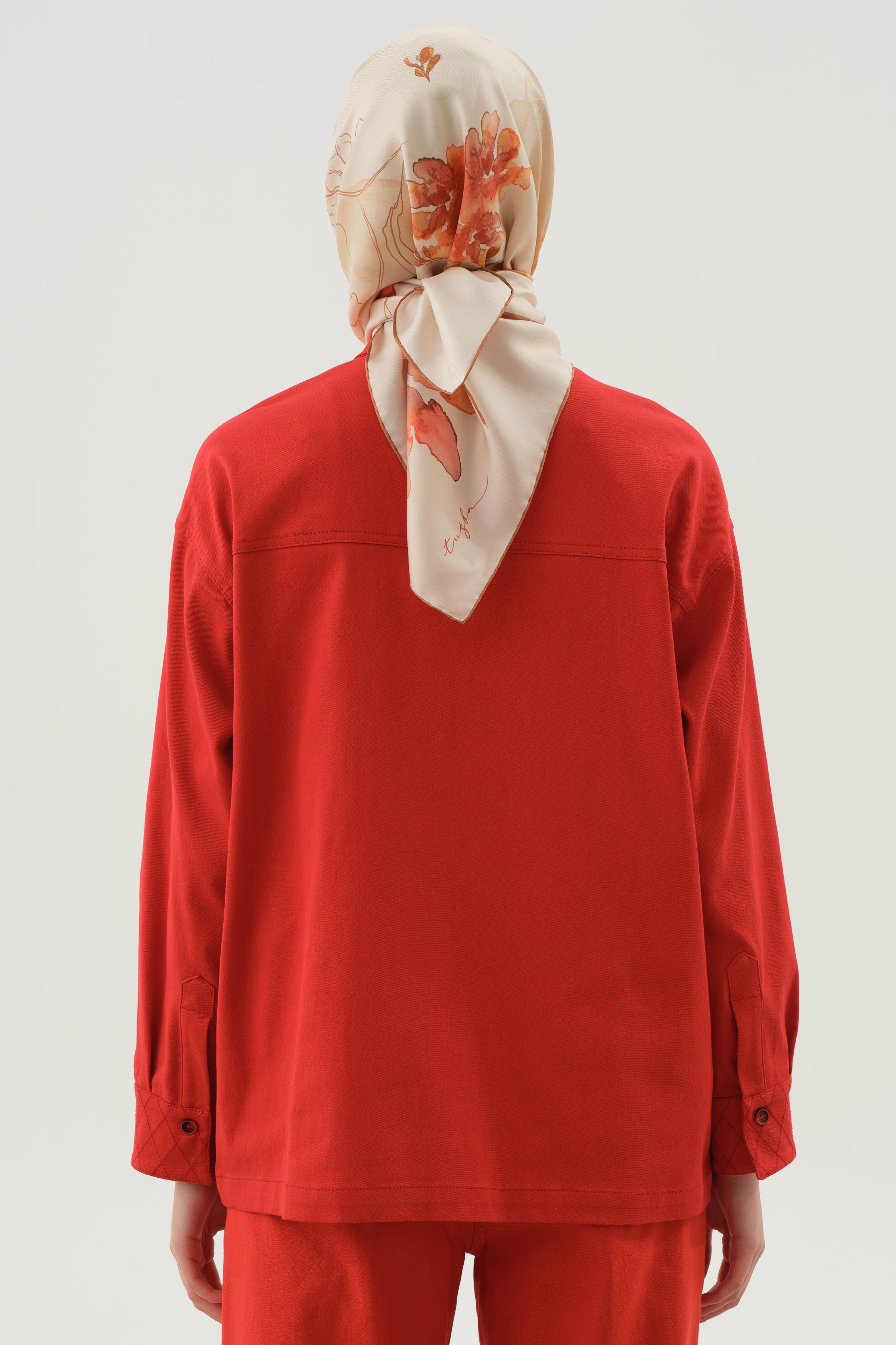 Baklava Dikiş Detaylı Cepli Gömlek - Mercan TUGBA