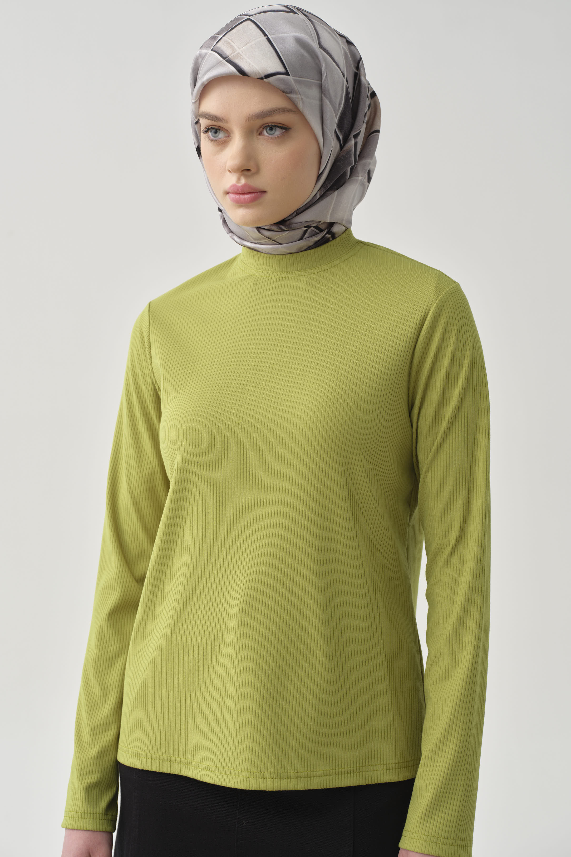 Balıkçı Yaka Örme Bluz - Asit TUGBA