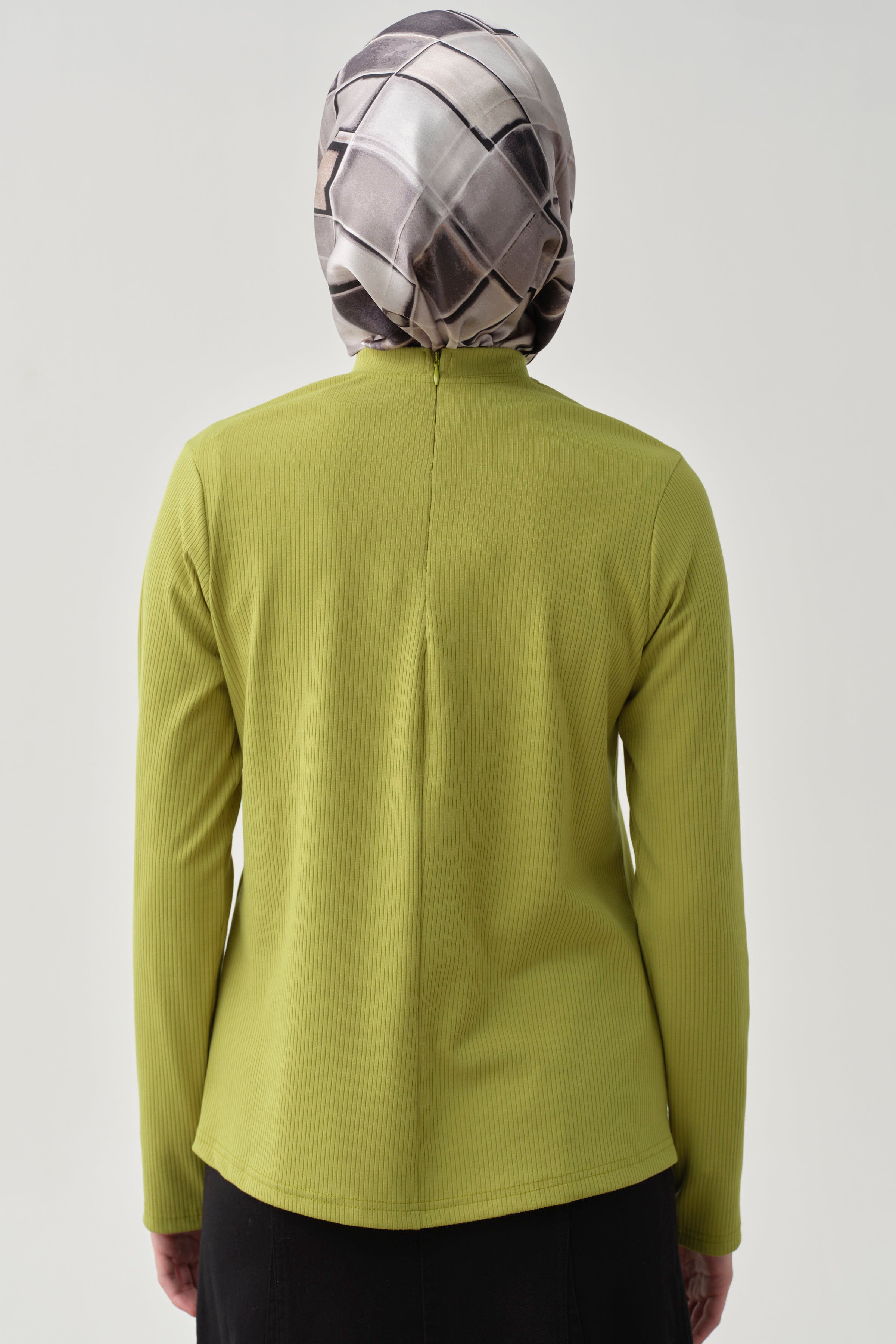 Balıkçı Yaka Örme Bluz - Asit TUGBA