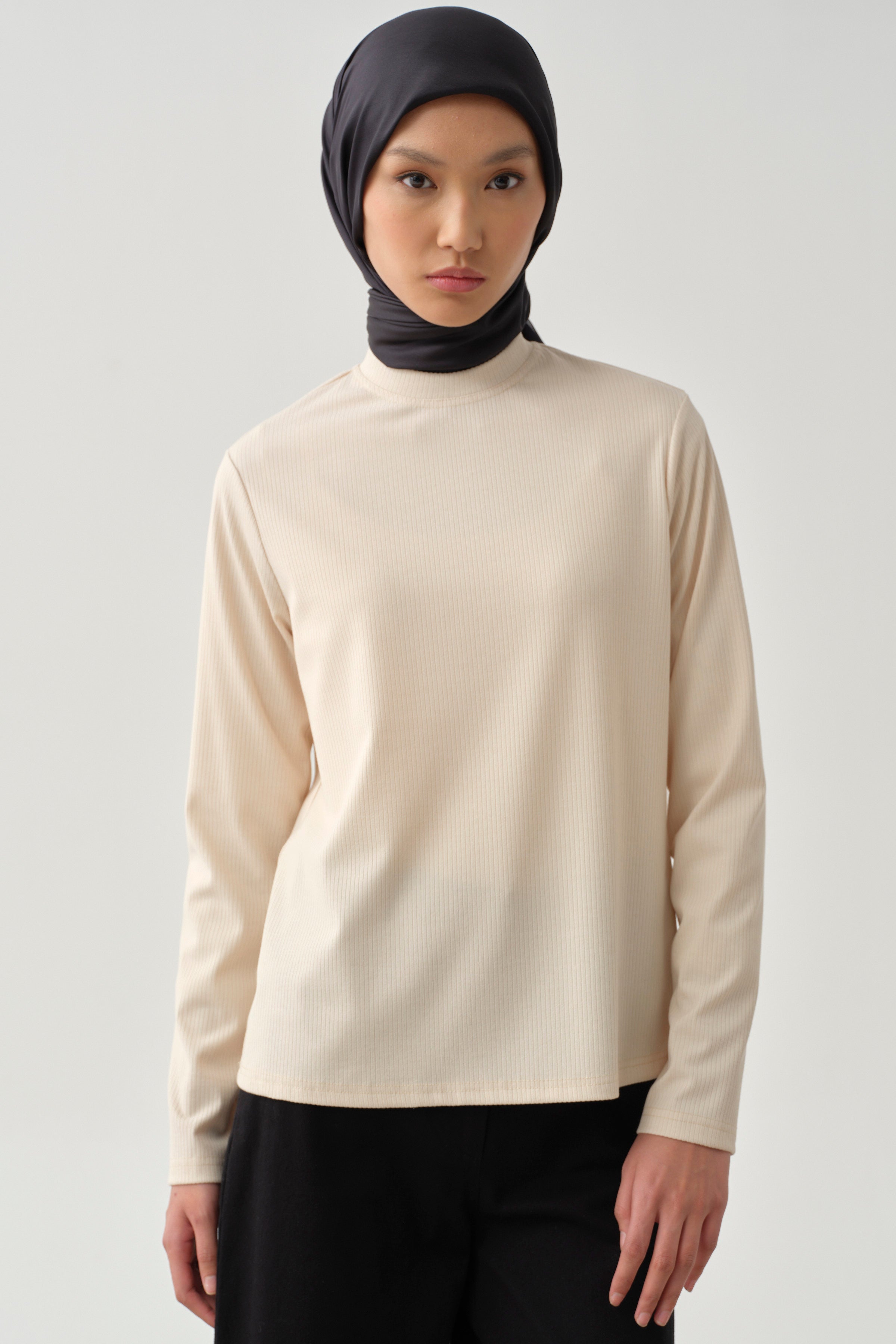 Balıkçı Yaka Örme Bluz - Krem TUGBA