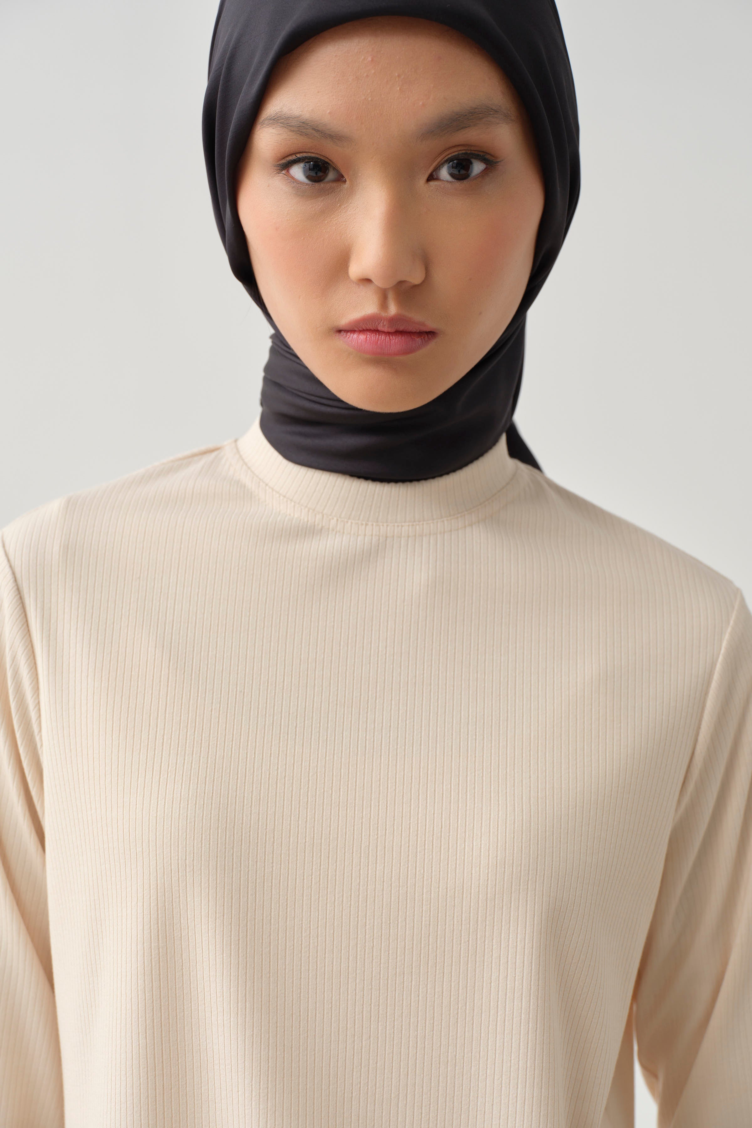 Balıkçı Yaka Örme Bluz - Krem TUGBA