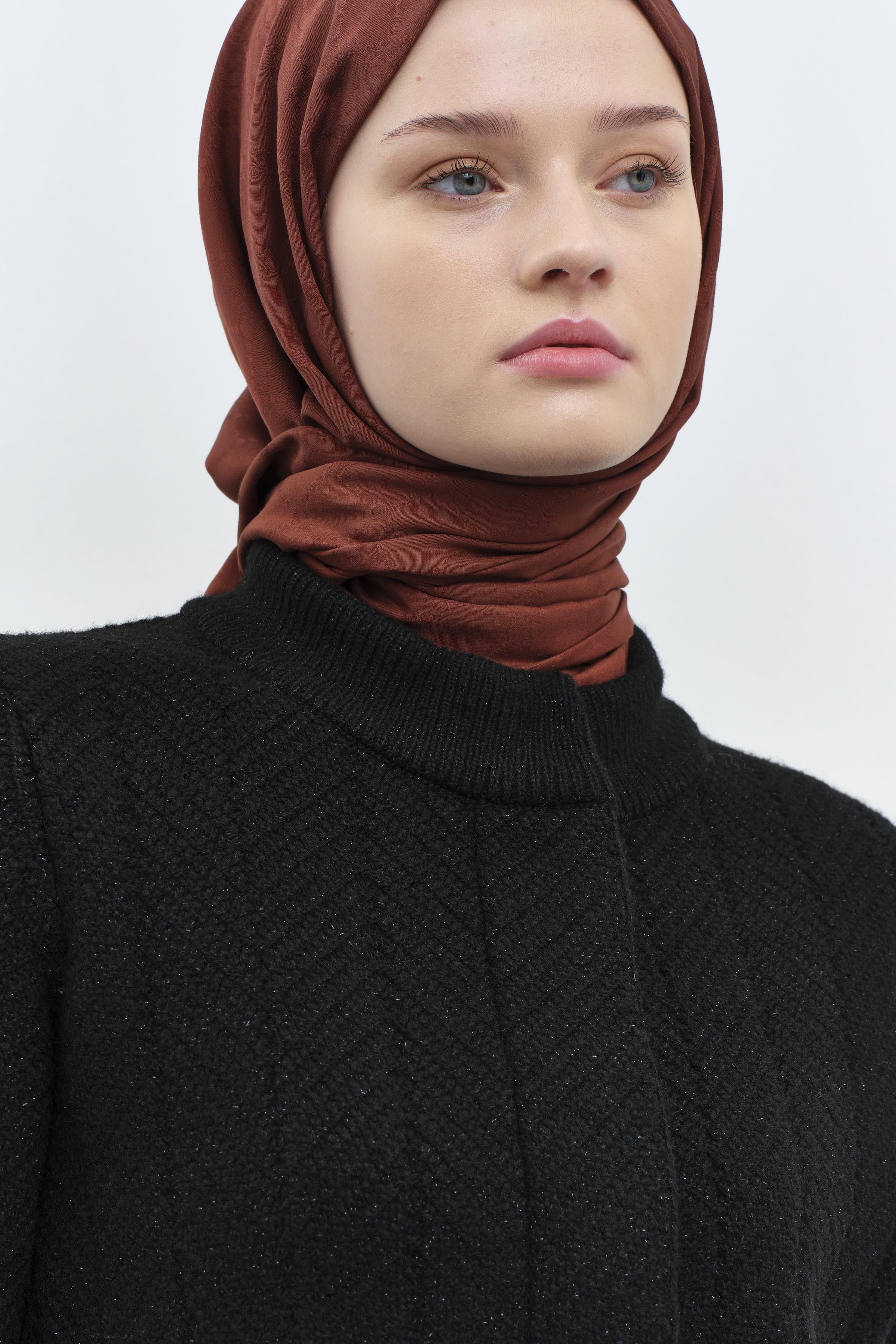 Balıkçı Yaka Triko Hırka - Siyah TUGBA