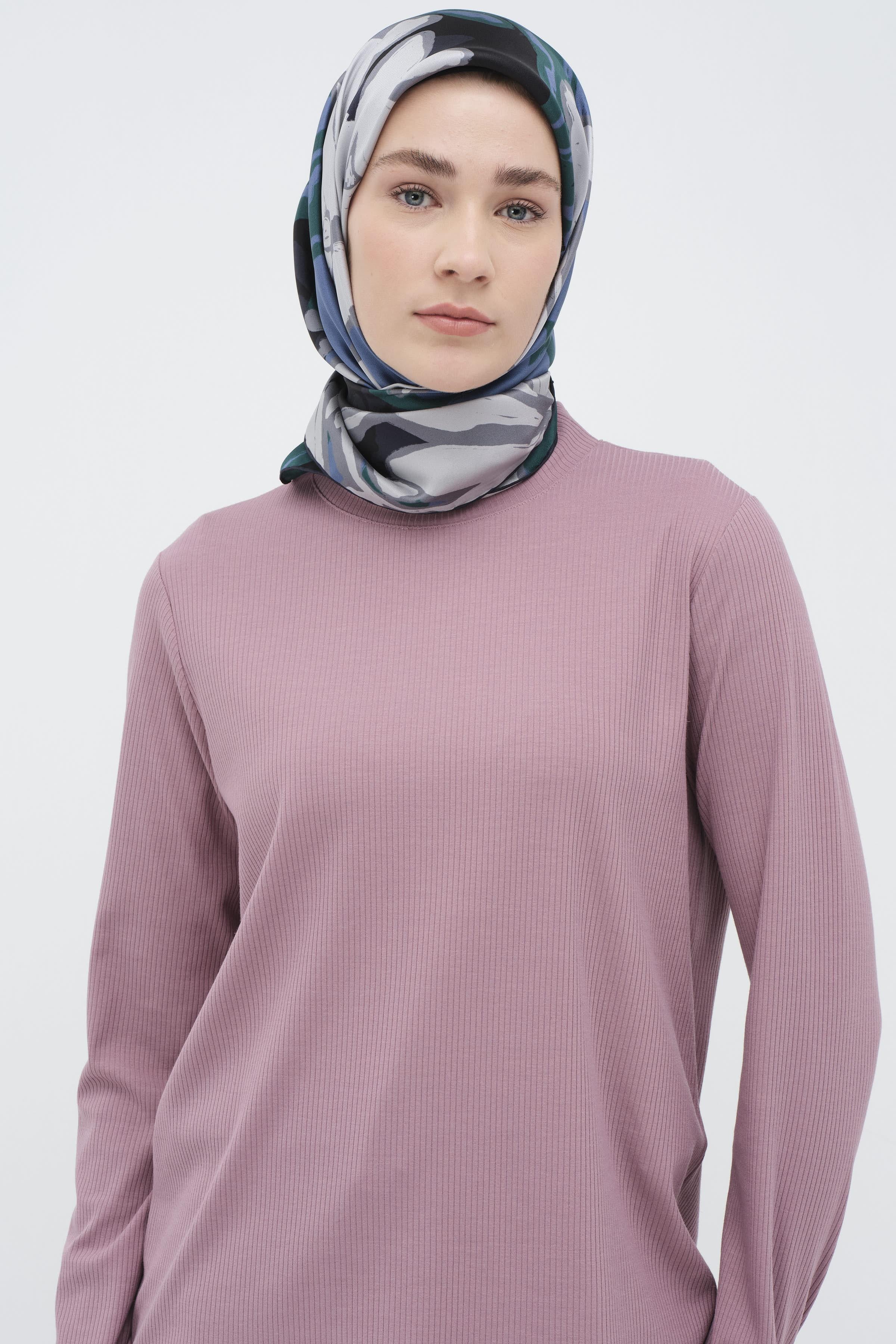 Balıkçı Yakalı Örme Bluz - Lavanta TUGBA