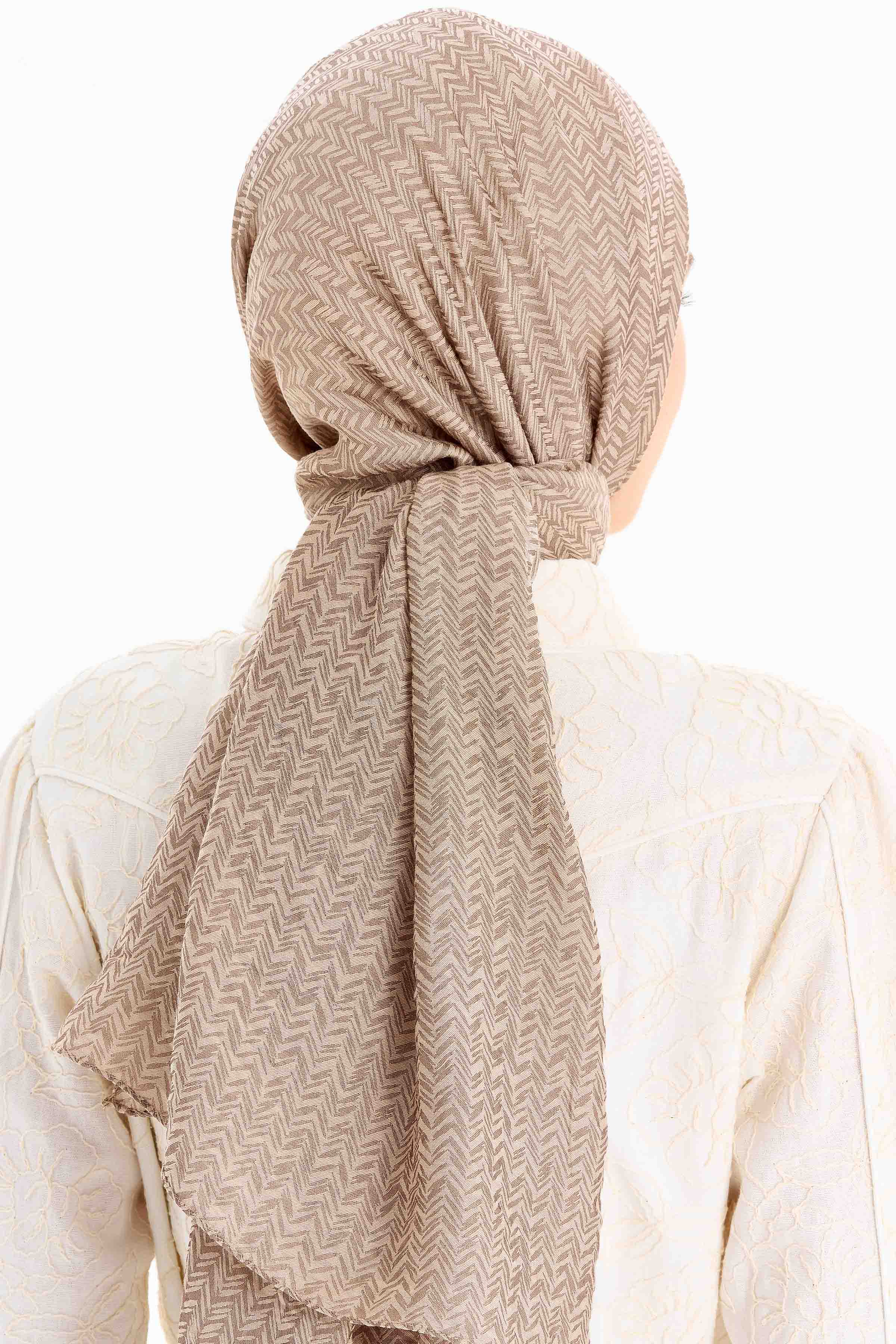 Balıksırtı Desen Viskon Şal - Taş TUGBA