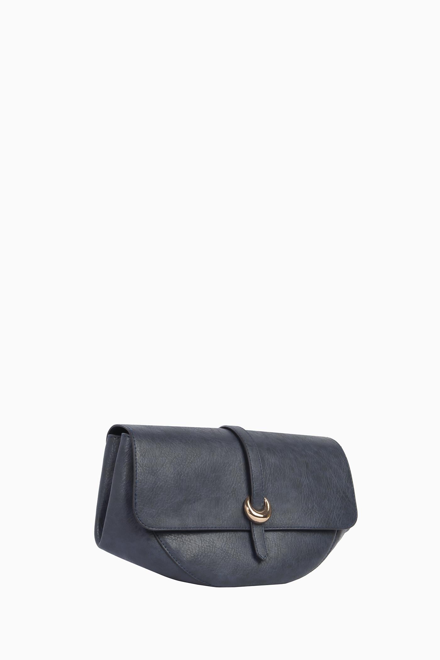 Bant Tokalı Flap Çanta - Lacivert TUGBA