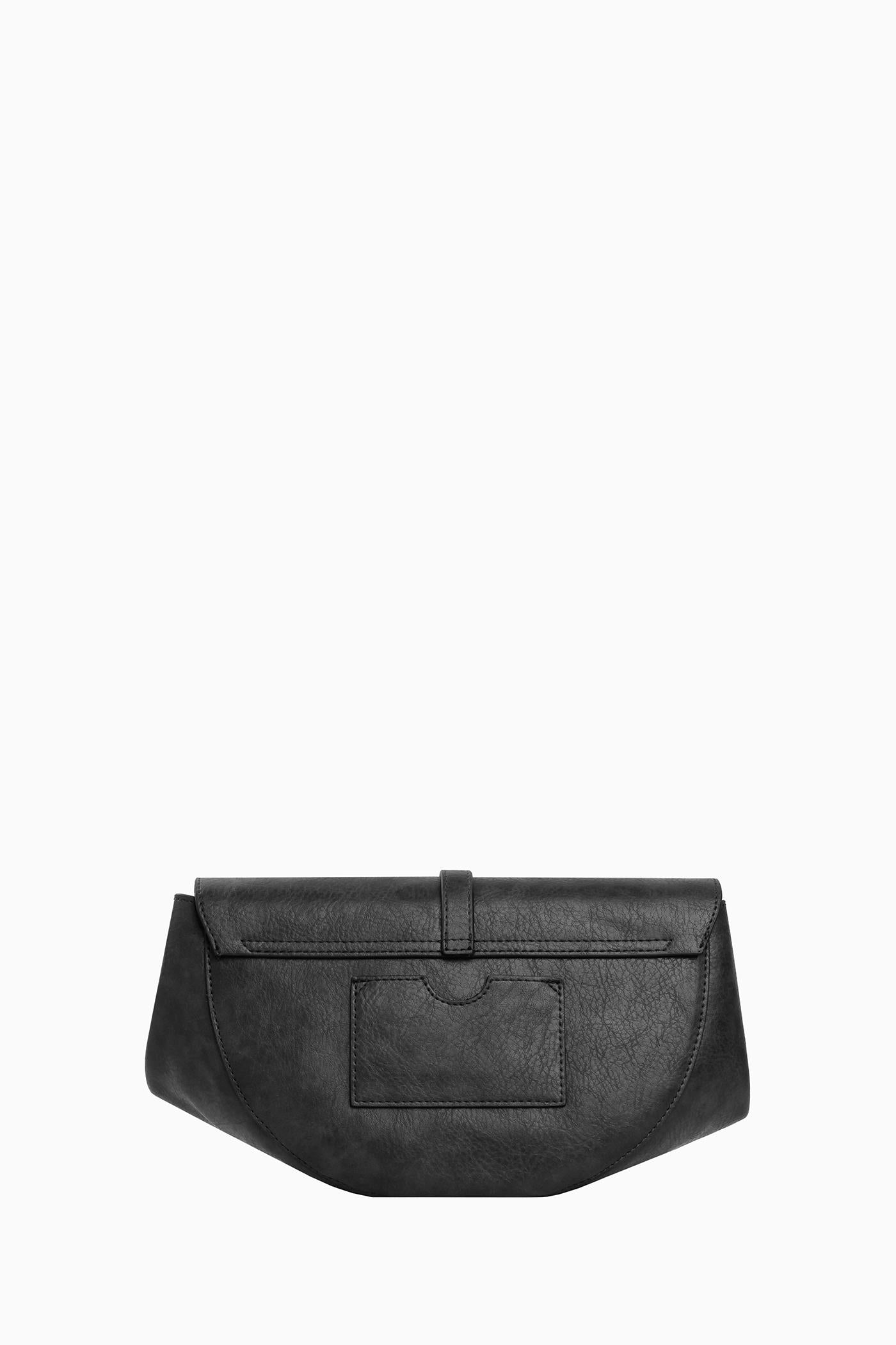 Bant Tokalı Flap Çanta - Siyah TUGBA