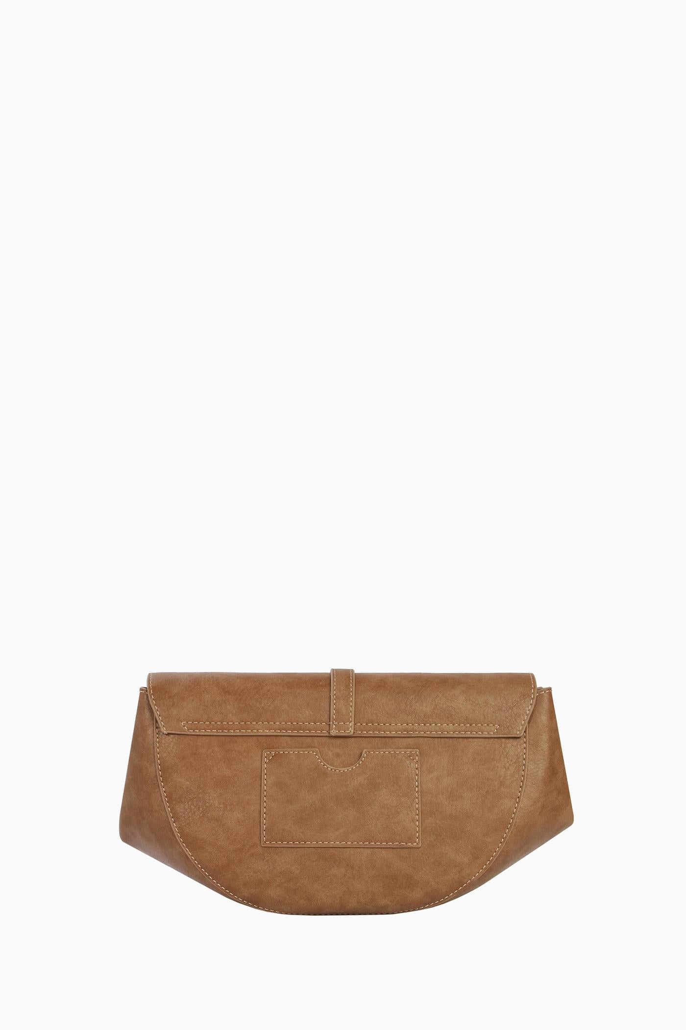 Bant Tokalı Flap Çanta - Vizon TUGBA