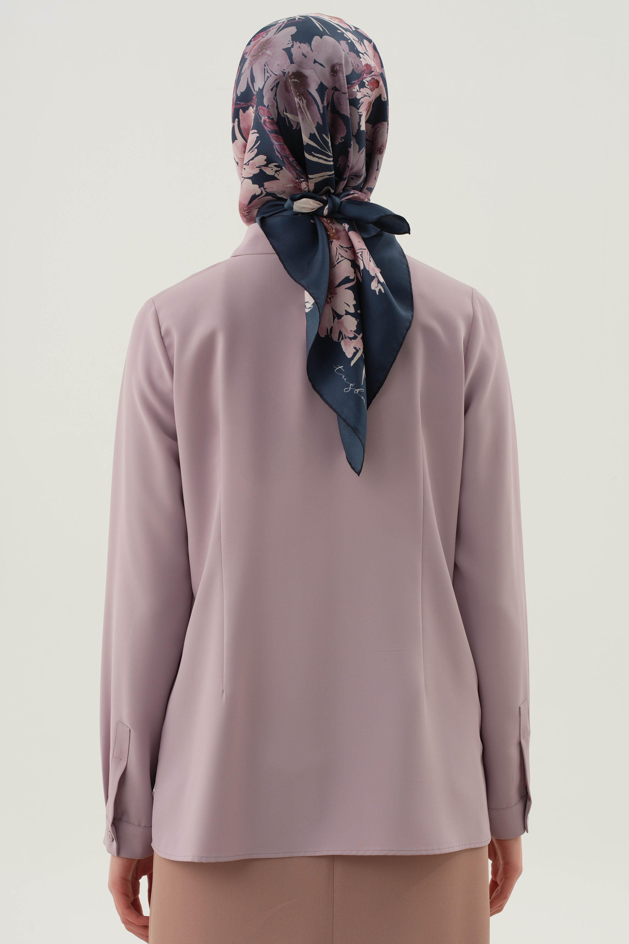 Basic Gizli Patlı Gömlek - Lila TUGBA