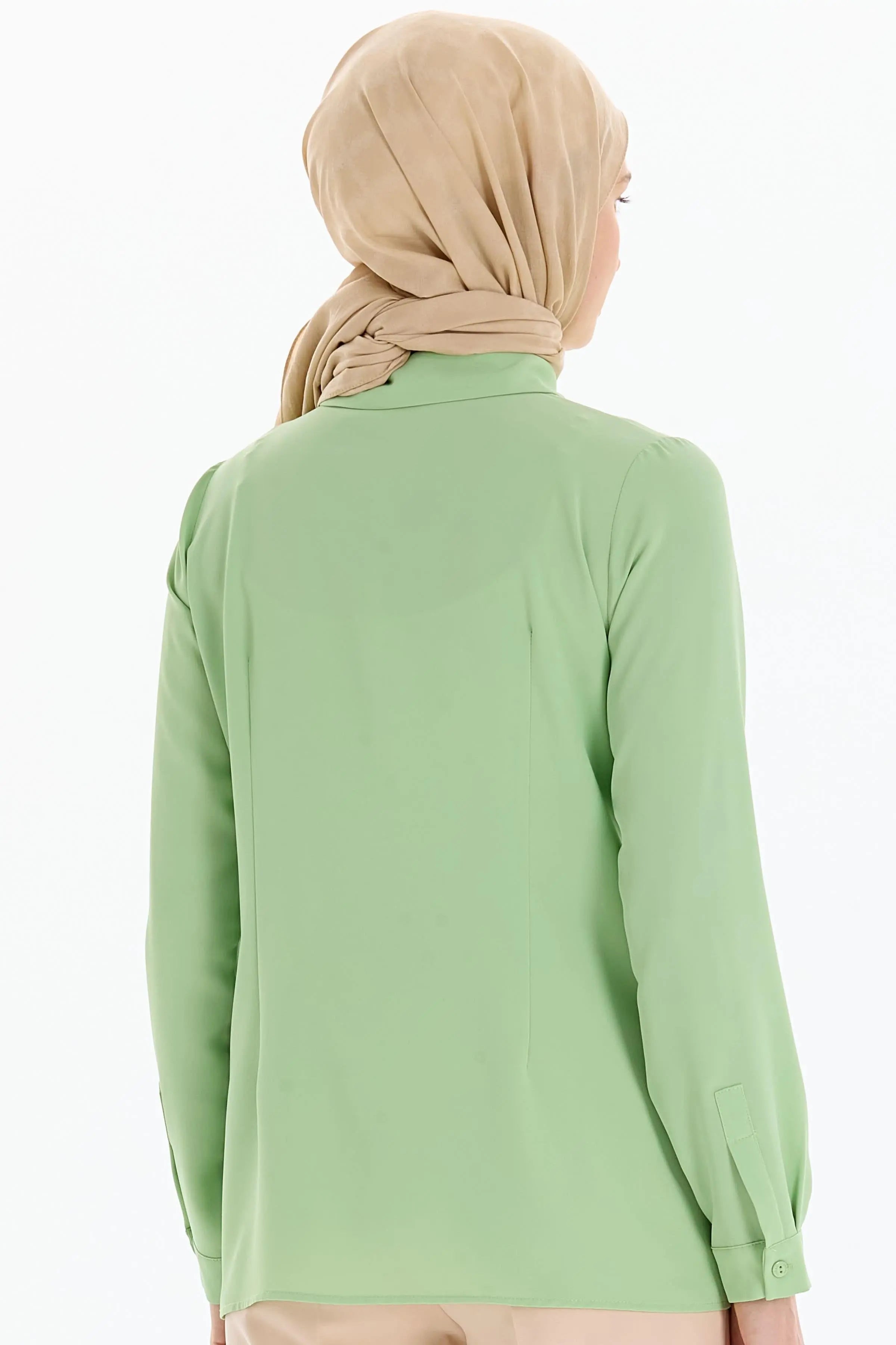 Basic Gizli Patlı Gömlek - Mint TUGBA