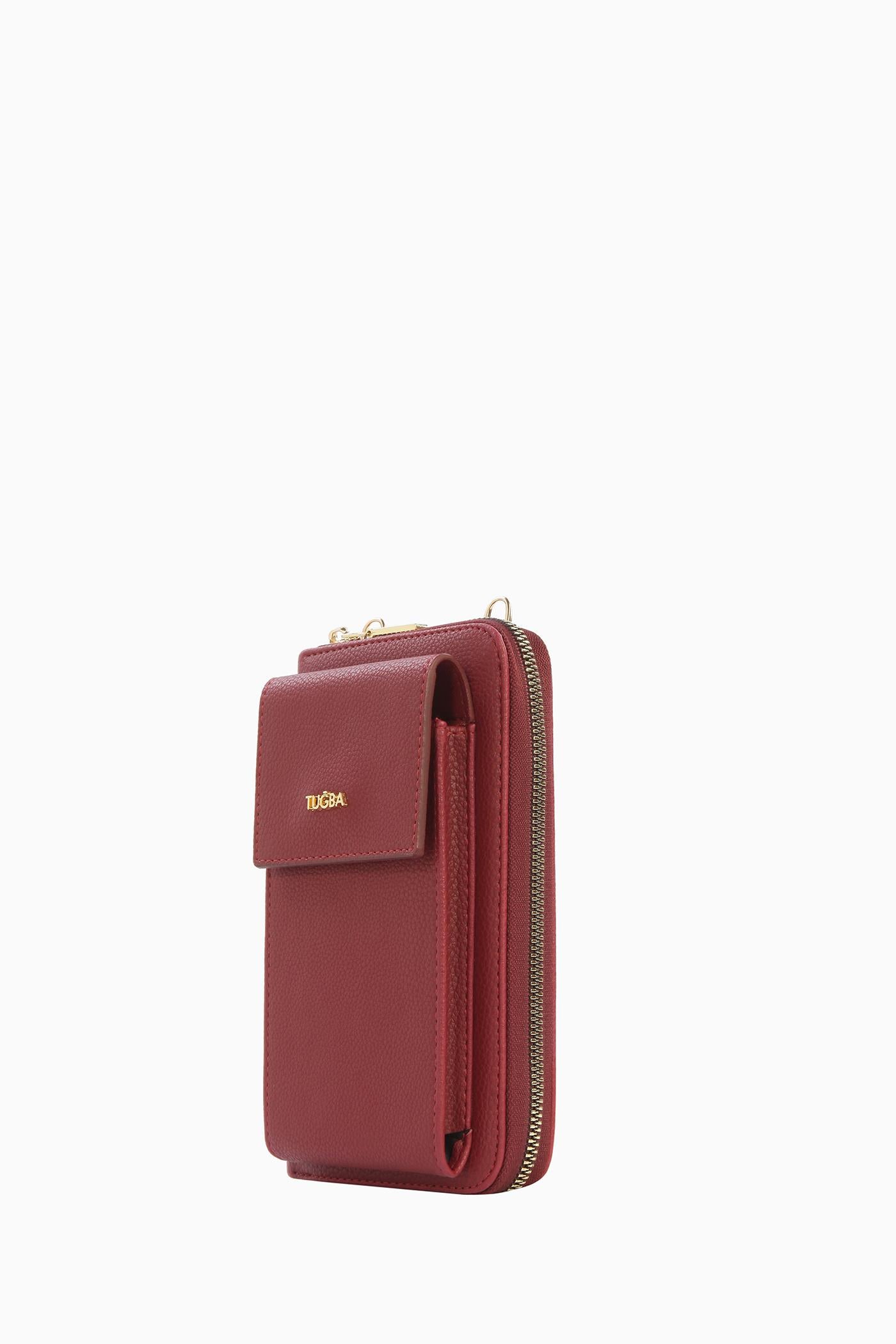 Bayan Çanta Telefonluk - Bordo TUGBA