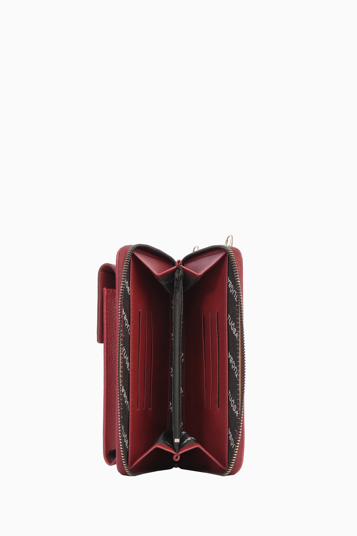 Bayan Çanta Telefonluk - Bordo TUGBA