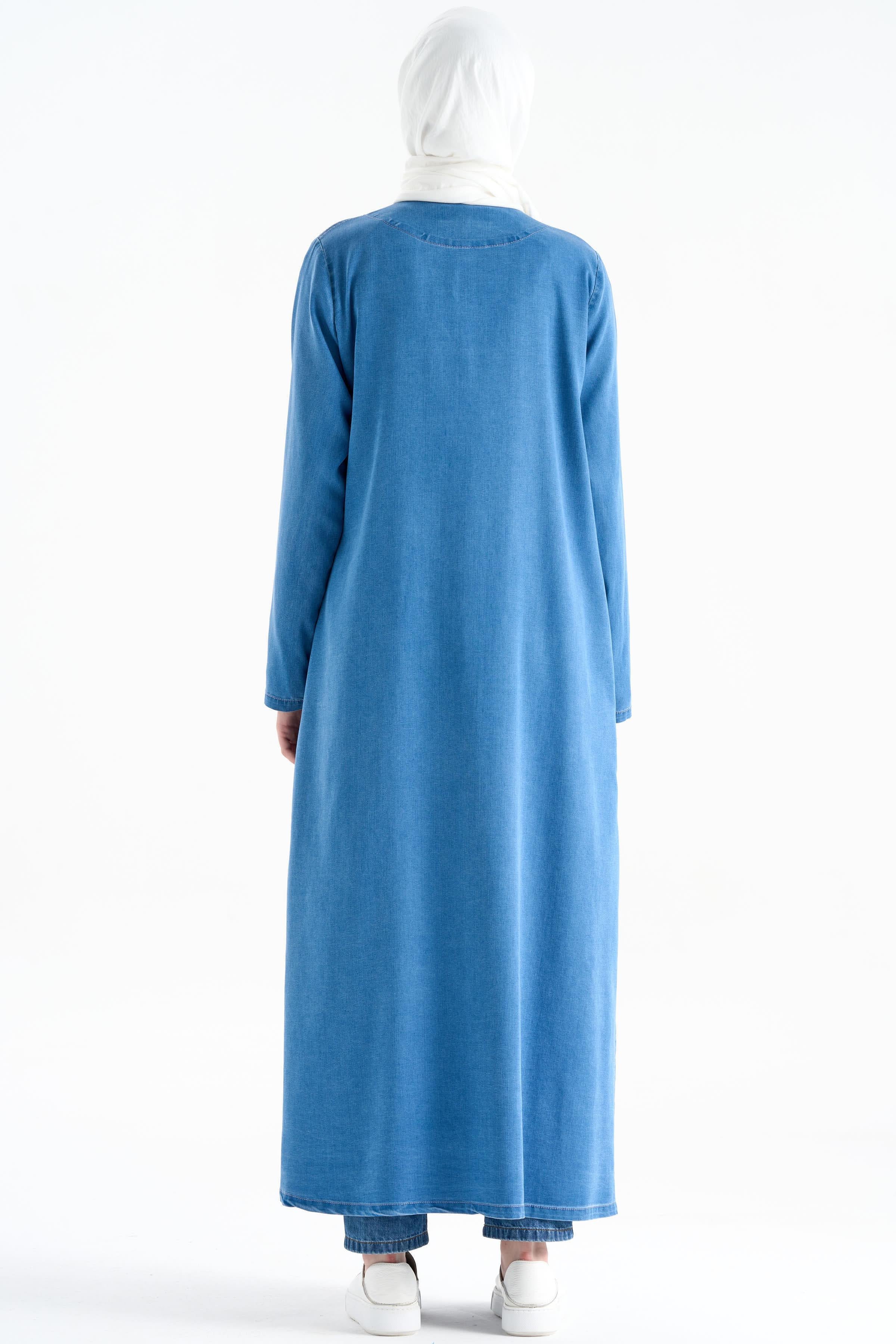 Bel Bağcıklı Tencel Giy-Çık - İndigo TUGBA