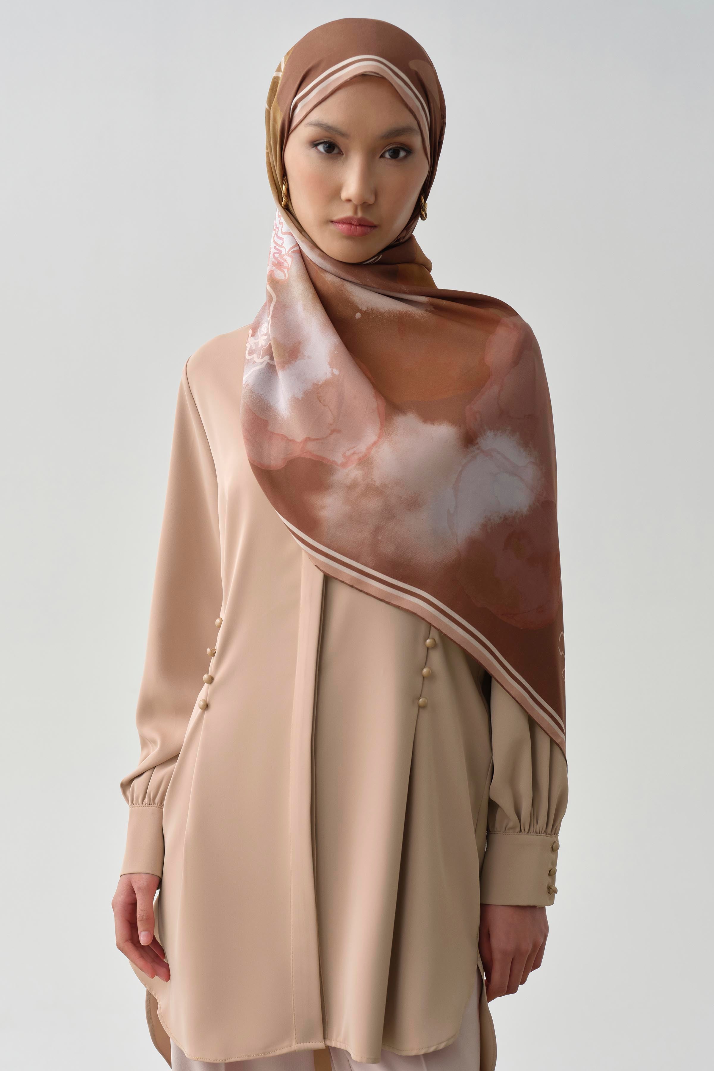 Bel Düğme Detaylı Tunik - Bej TUGBA