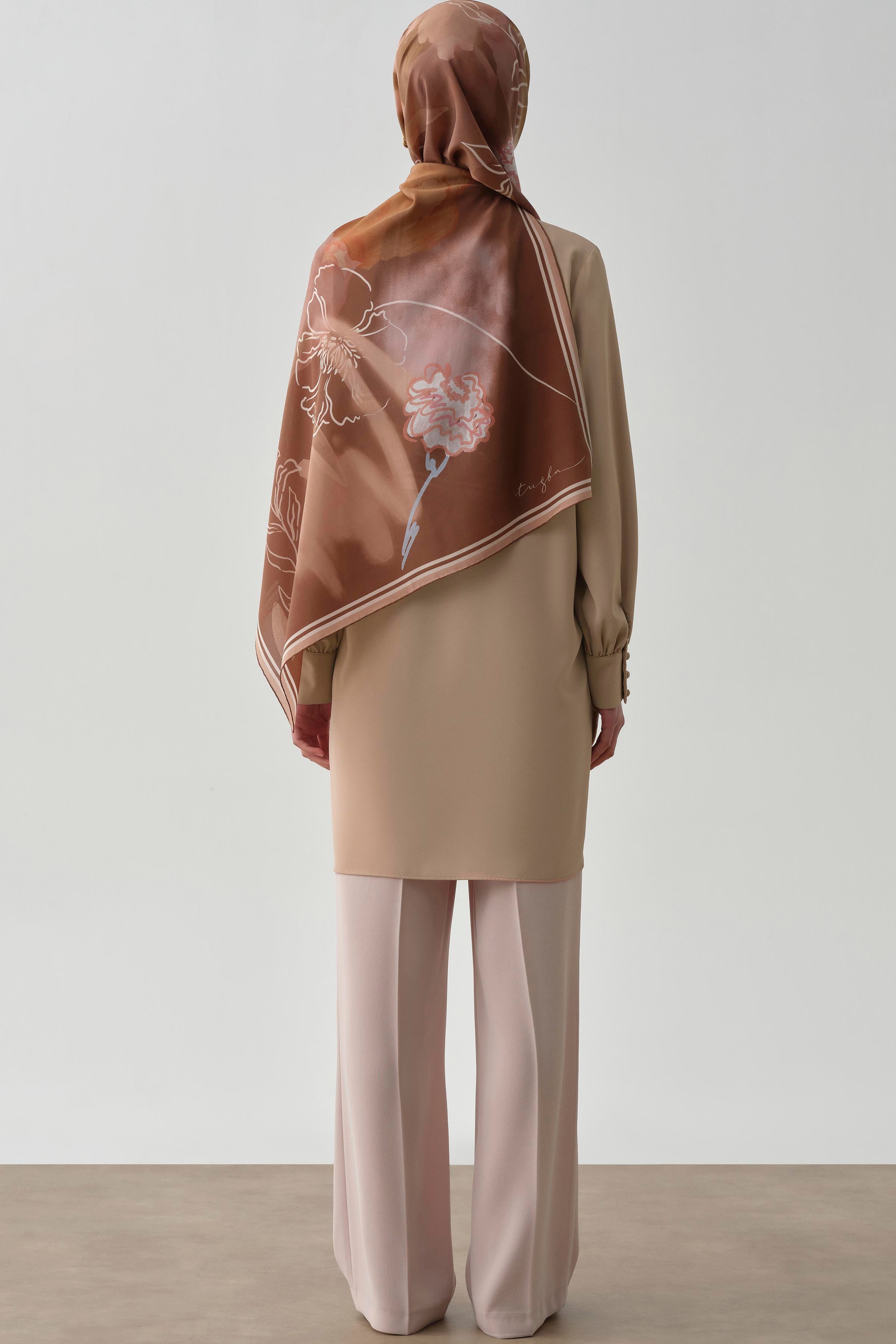 Bel Düğme Detaylı Tunik - Bej TUGBA