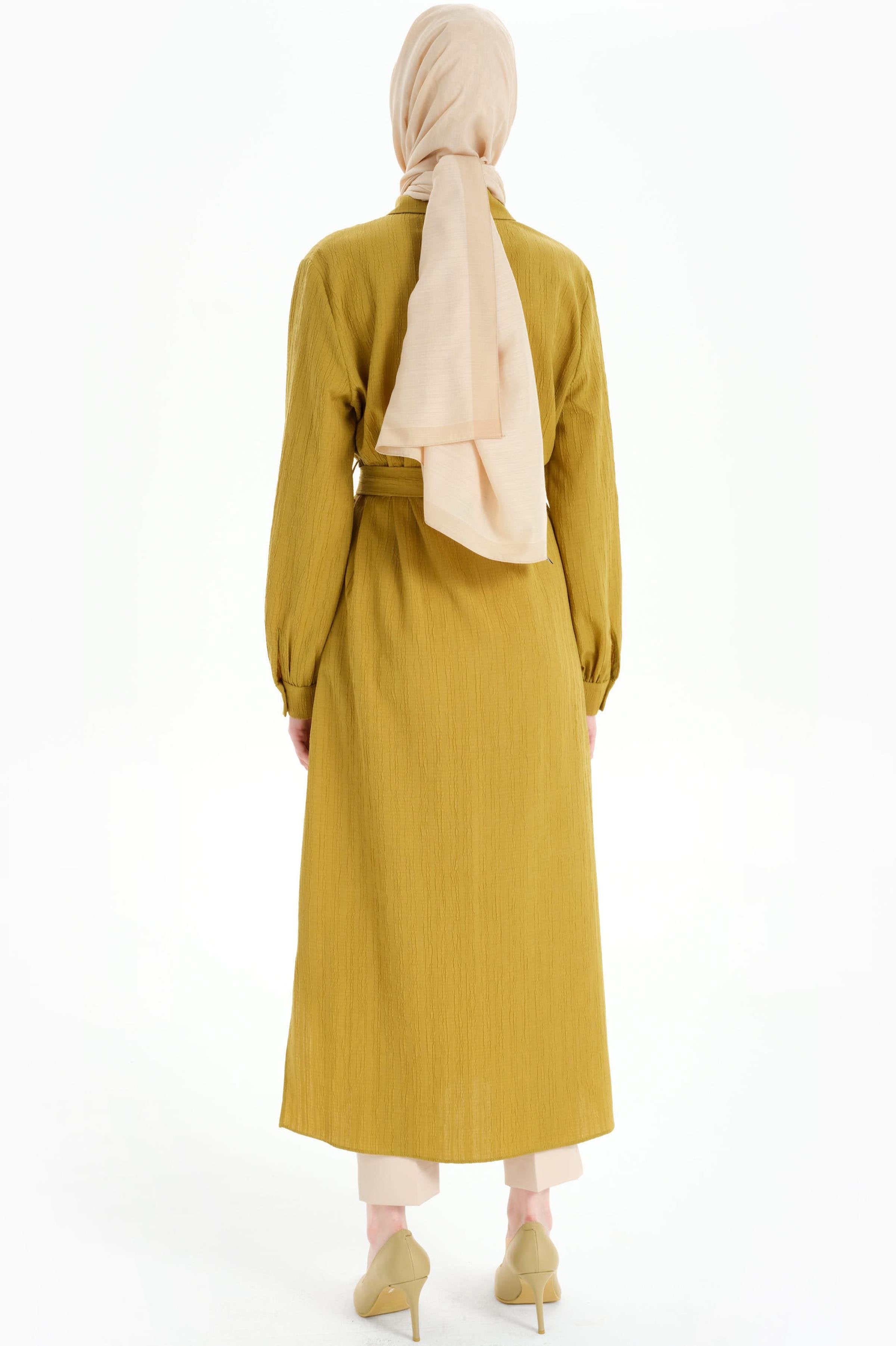 Bel Kuşaklı Uzun Tunik - Olive TUGBA