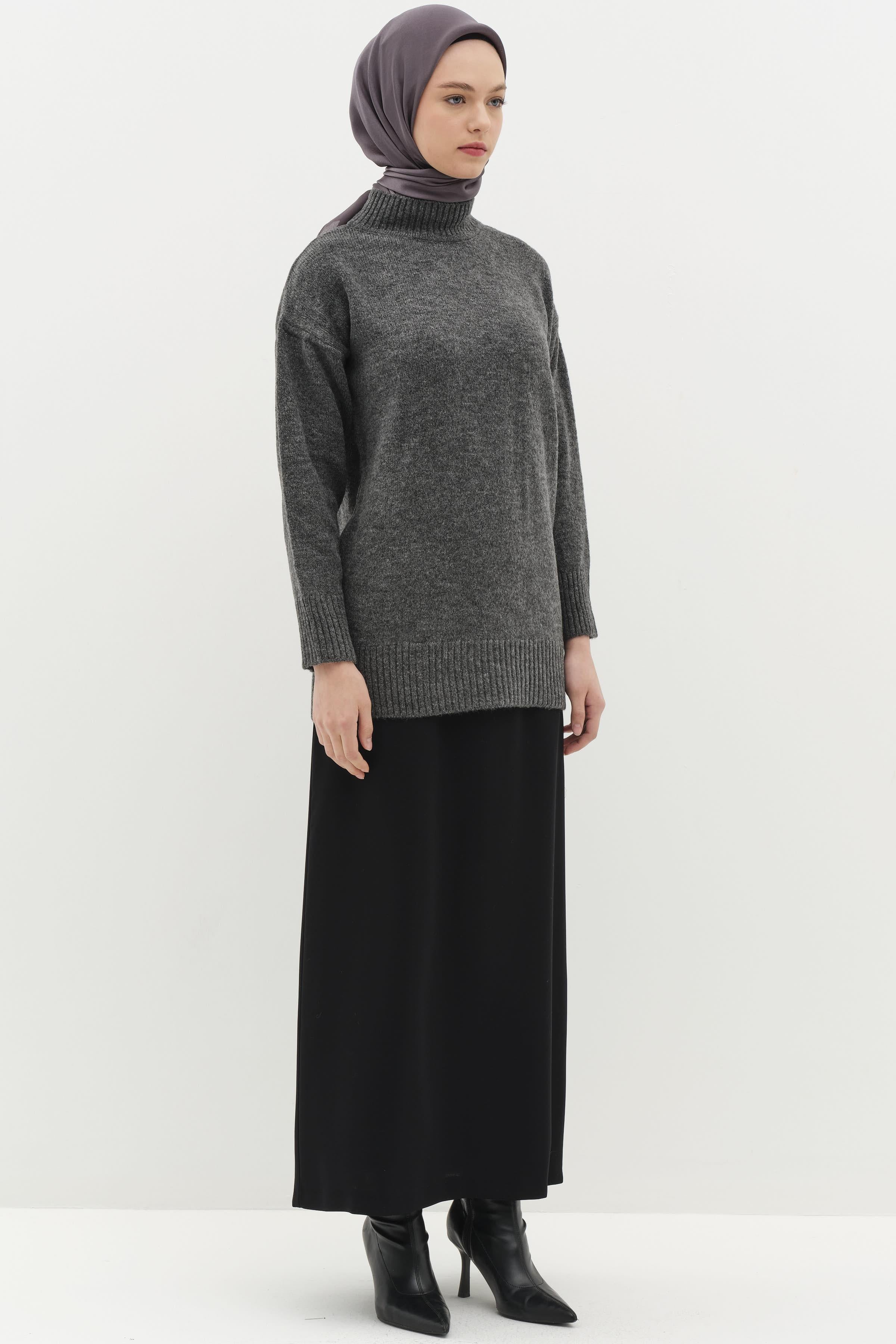 Bel Lastik Detaylı Pilikaşeli Kalem Etek - Siyah TUGBA