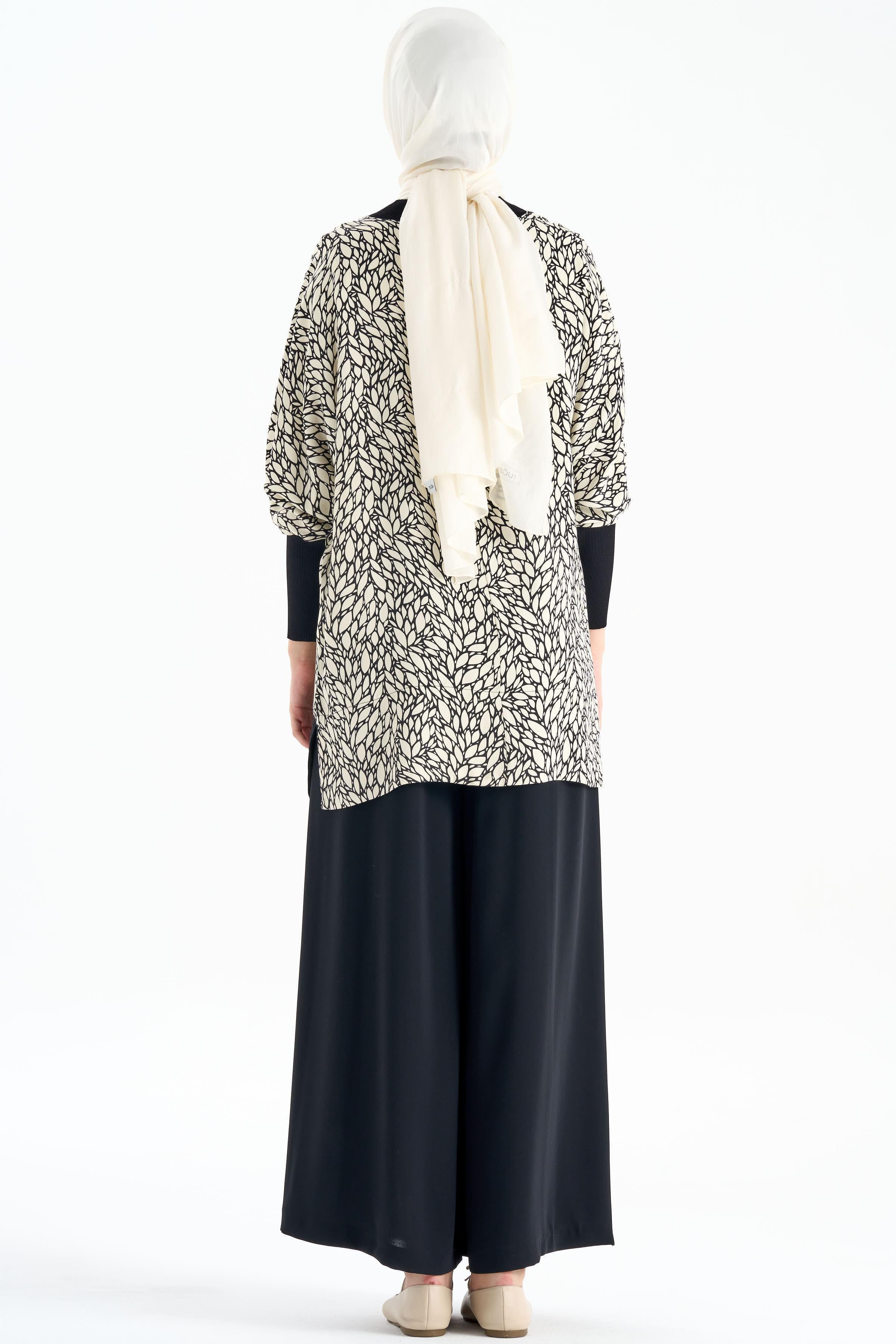 Bel Lastikli Bol Paça Cepli Pantolon - Siyah TUGBA